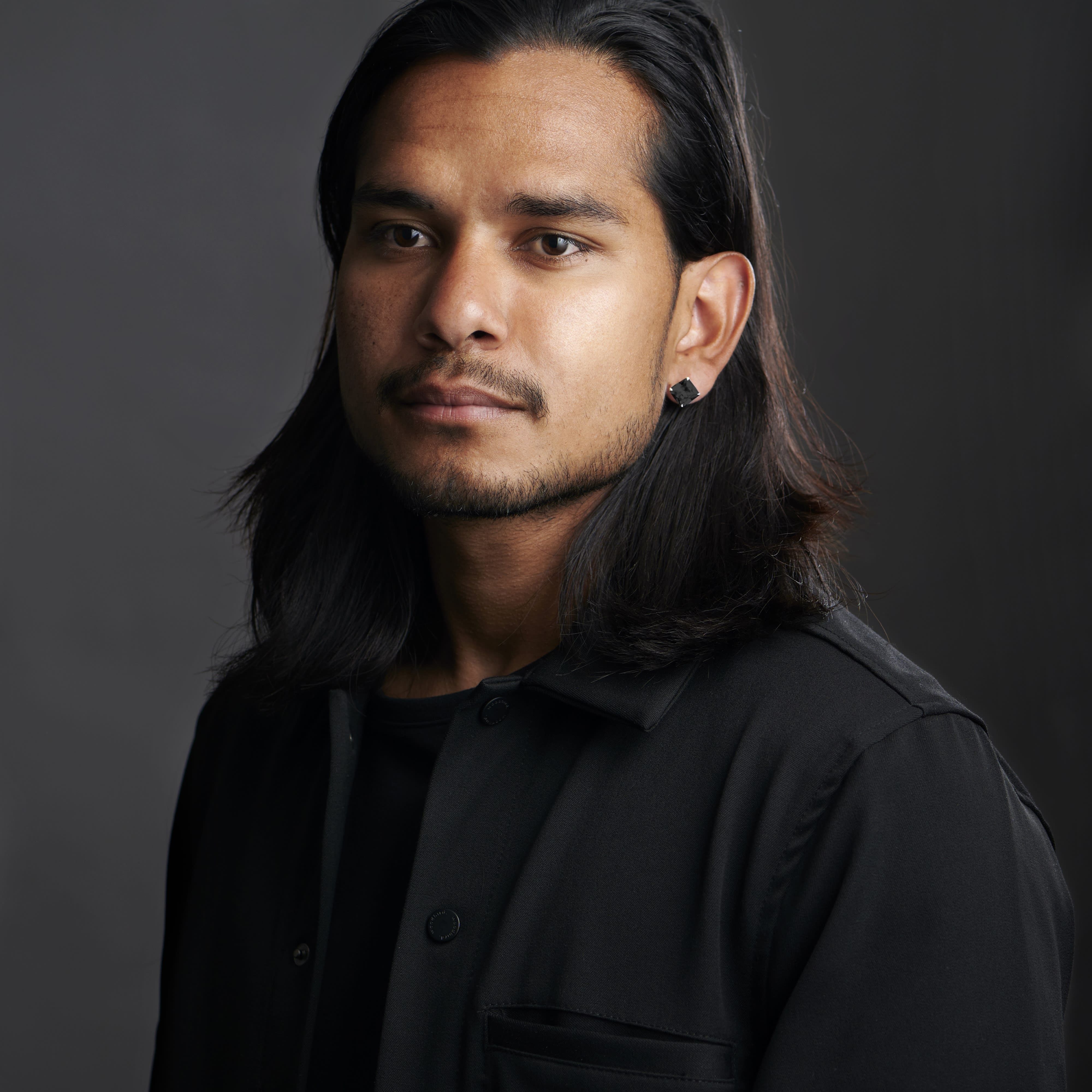 Black Square 10mm Zirconia Earring - 4