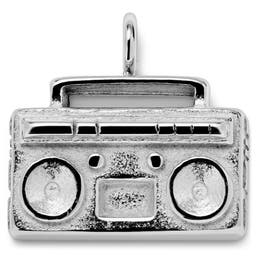 Jaygee | Pendentif radio-cassette en acier inoxydable argenté