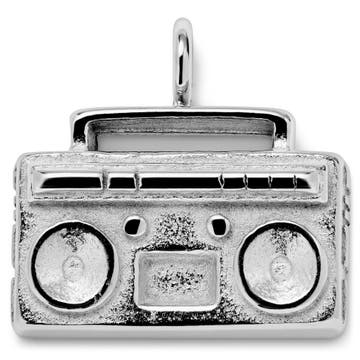 Jaygee | Silver-tone Stainless Steel Radio Pendant Jaygee | Silver-tone Stainless Steel Radio Pendant