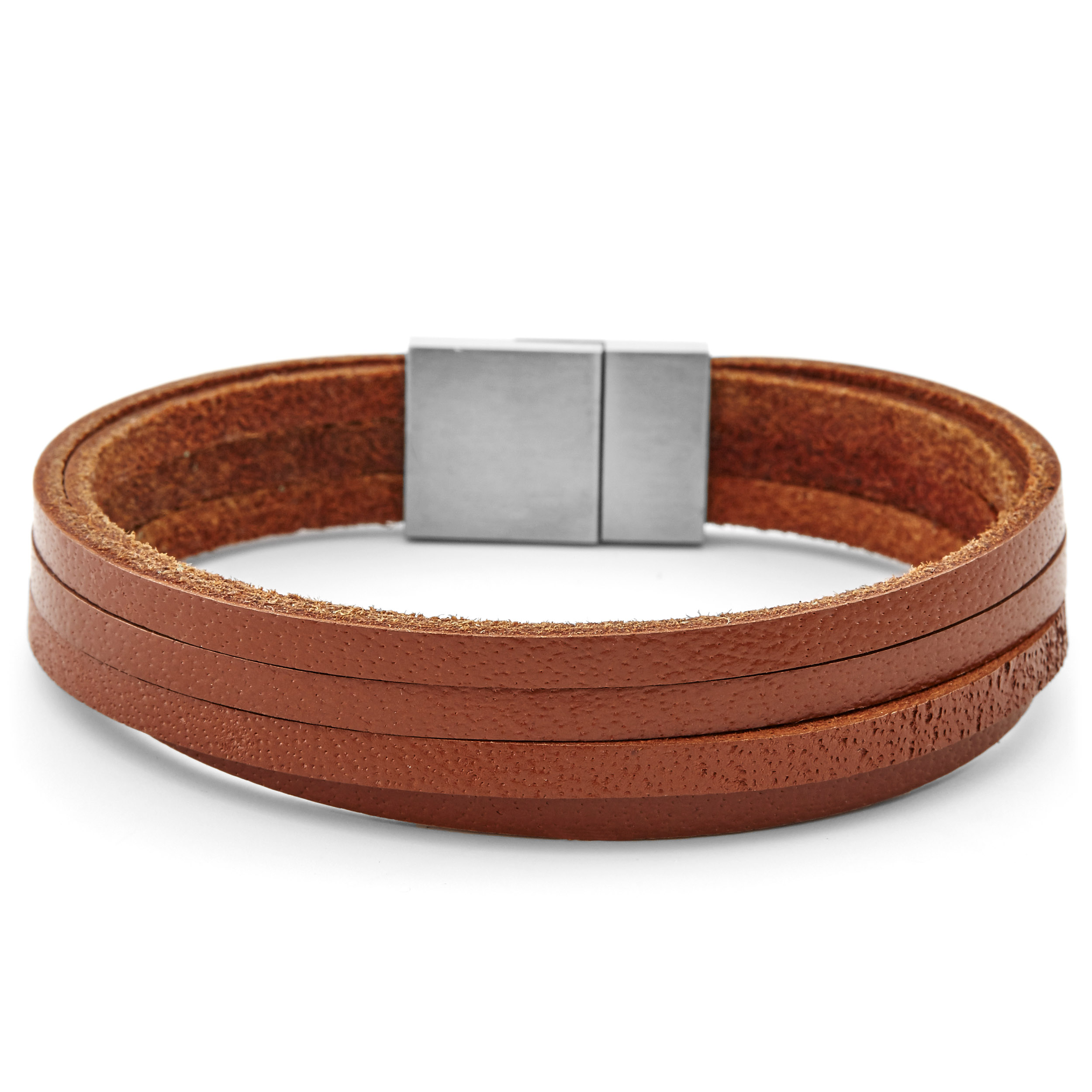 Ruskea & hopeanvärinen Six Wrap -rannekoru - 3