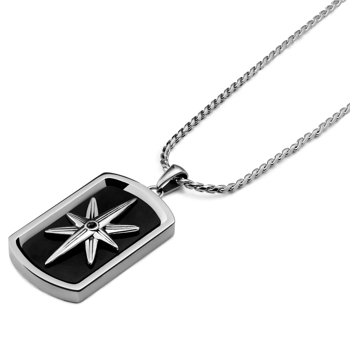 Pendentif plaque militaire en acier inoxydable argenté - Bijoux de Mode Pendentif plaque militaire en acier inoxydable argenté - Bijoux de Mode