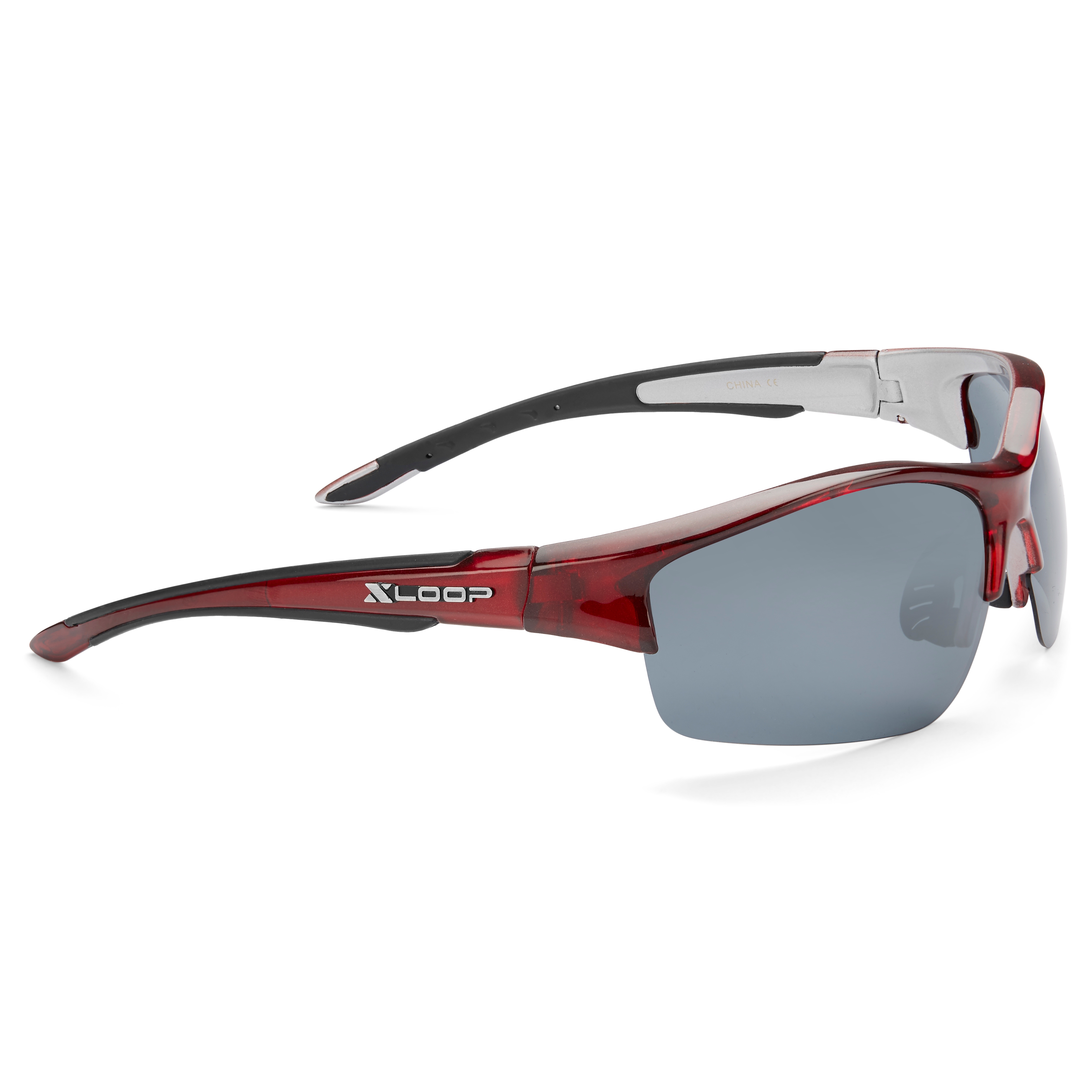 Lunettes de soleil sport polarisées rouge et gris fumée - 3