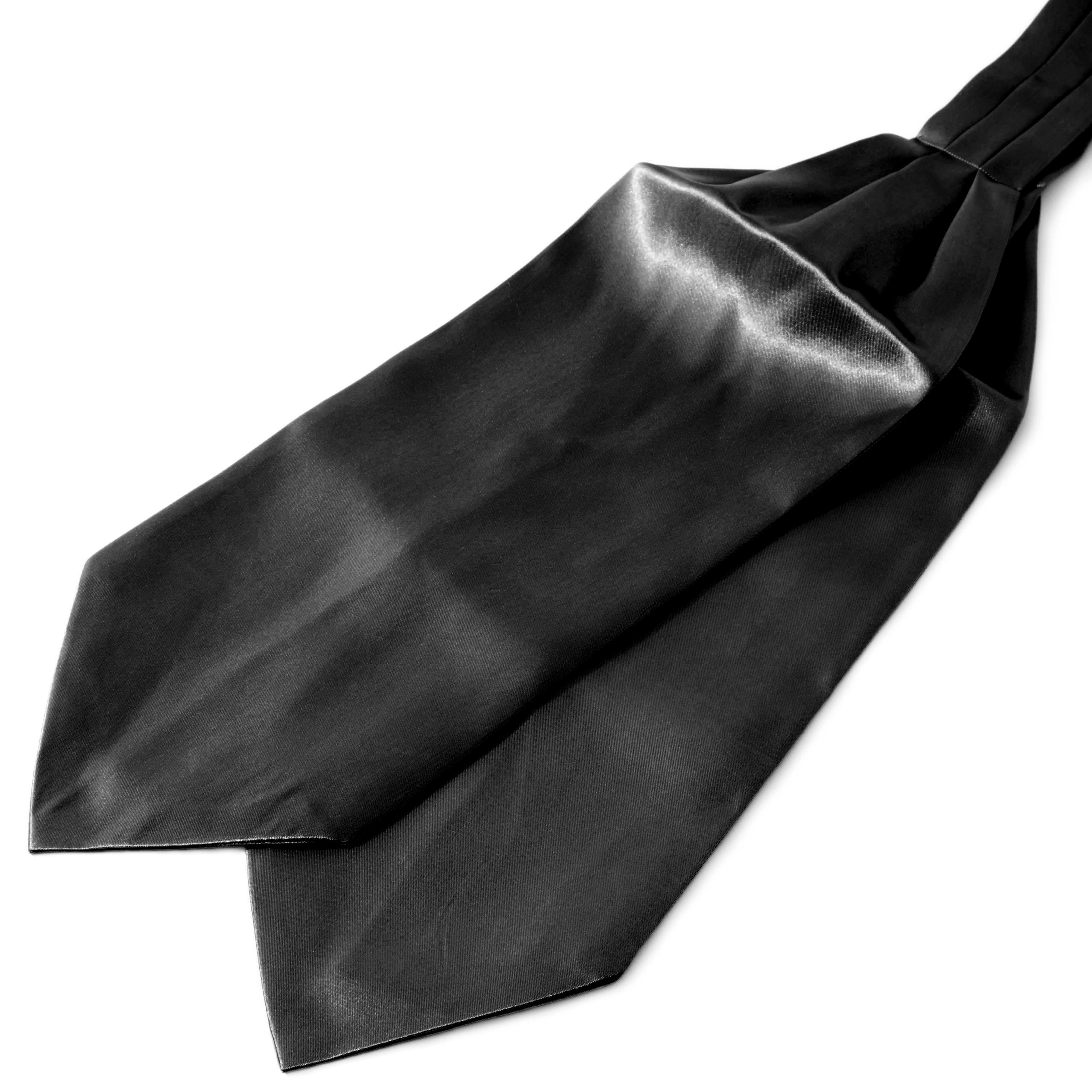 Lesklá černá kravatová šála Askot Basic 