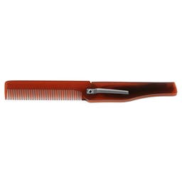 Brown Fine-Toothed Folding Pocket Comb