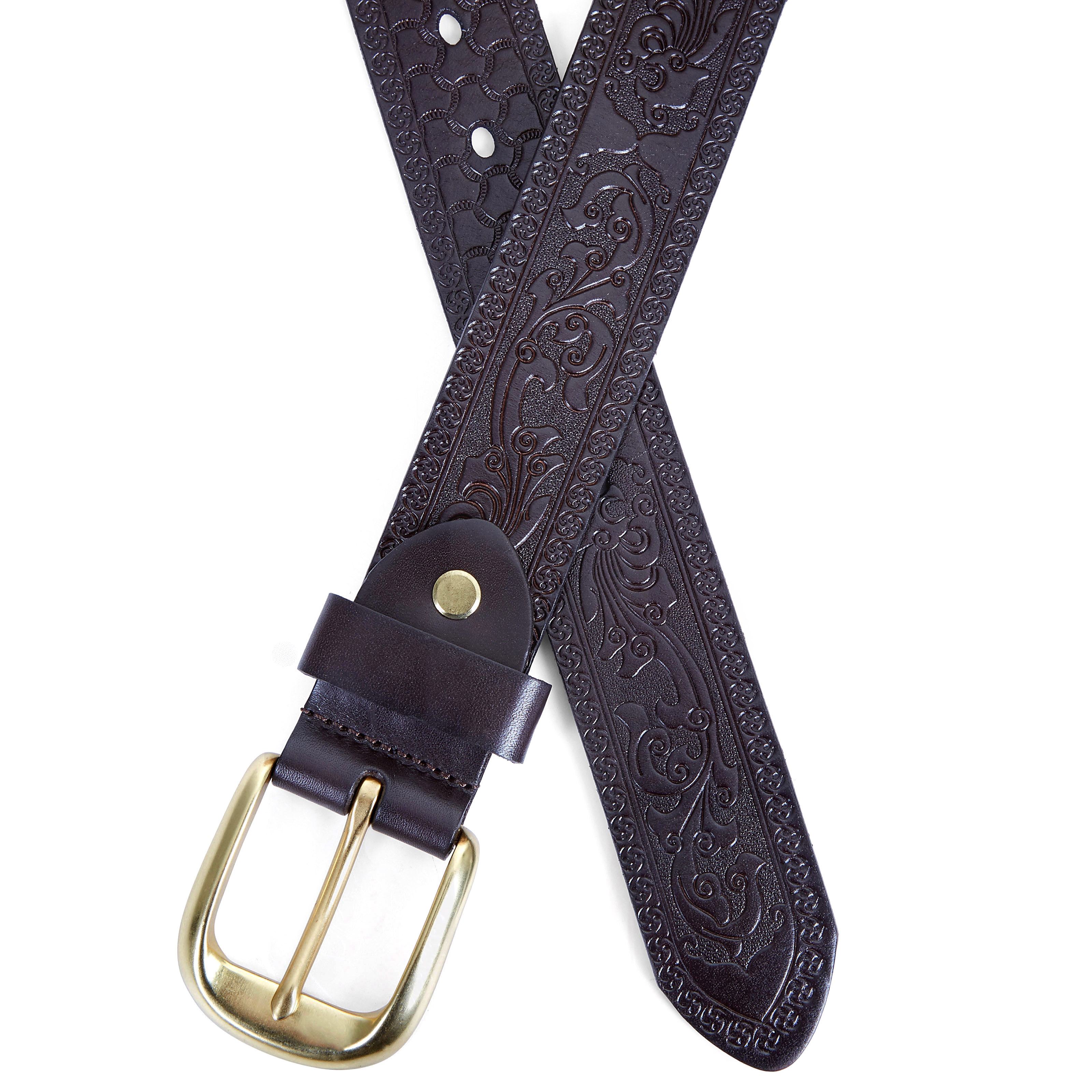 Δερμάτινη Ζώνη Embossed Brown - 3