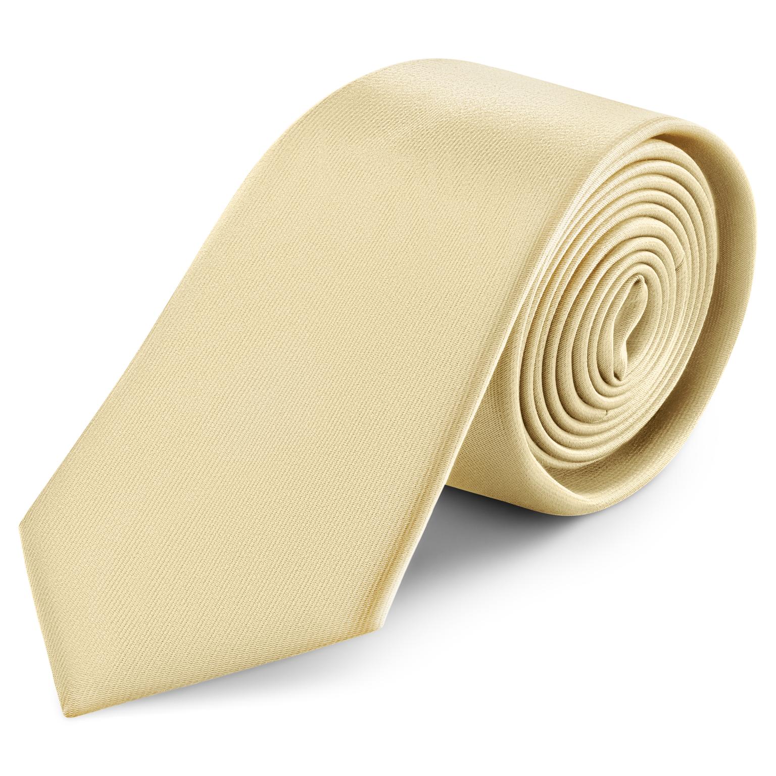 Cravate en satin couleur champagne - 8 cm Cravate en satin couleur champagne - 8 cm