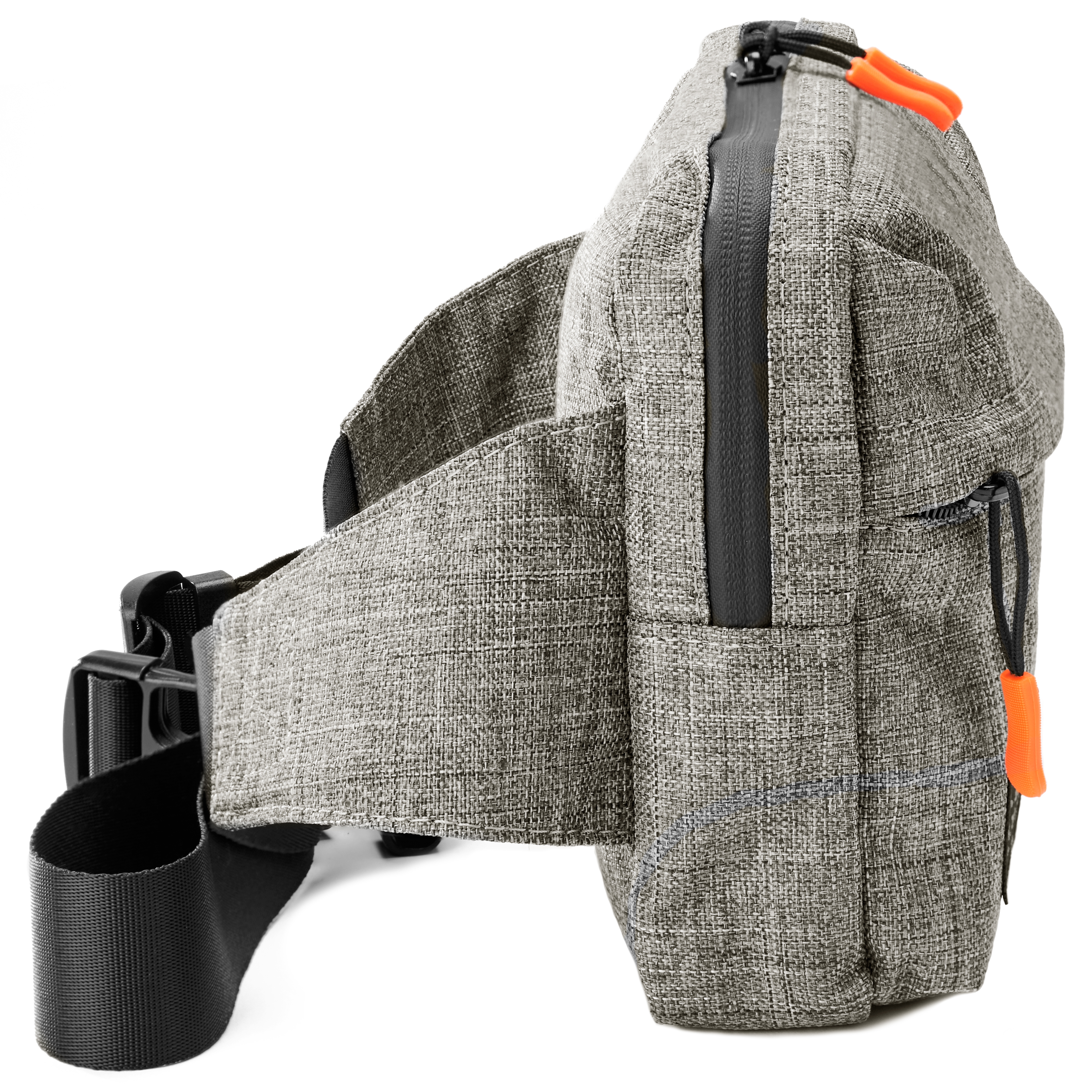 Riñonera plegable gris de PET reciclado Lawson  - 2