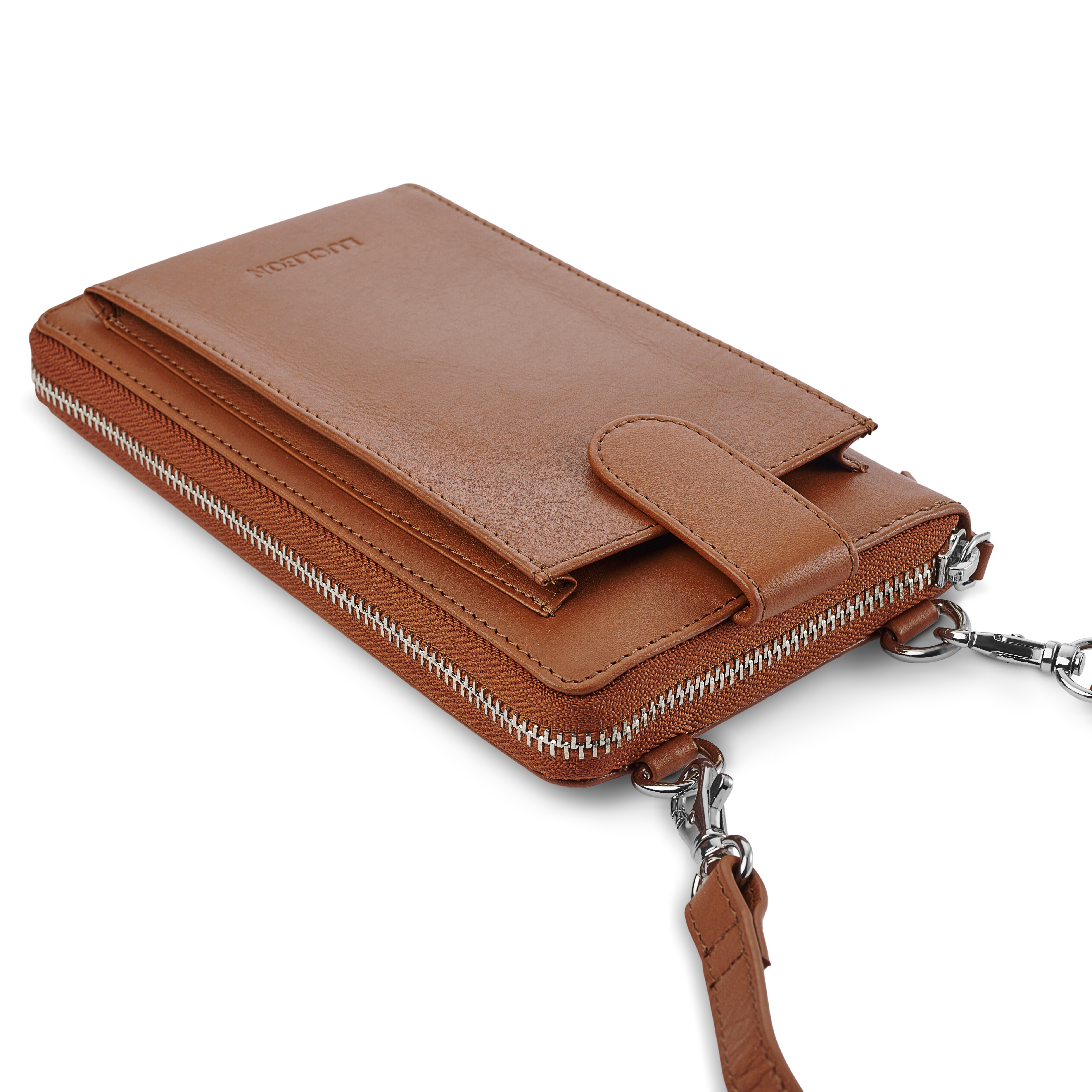 Cognac Leather Mobile Phone Bag | In stock! | Lucleon