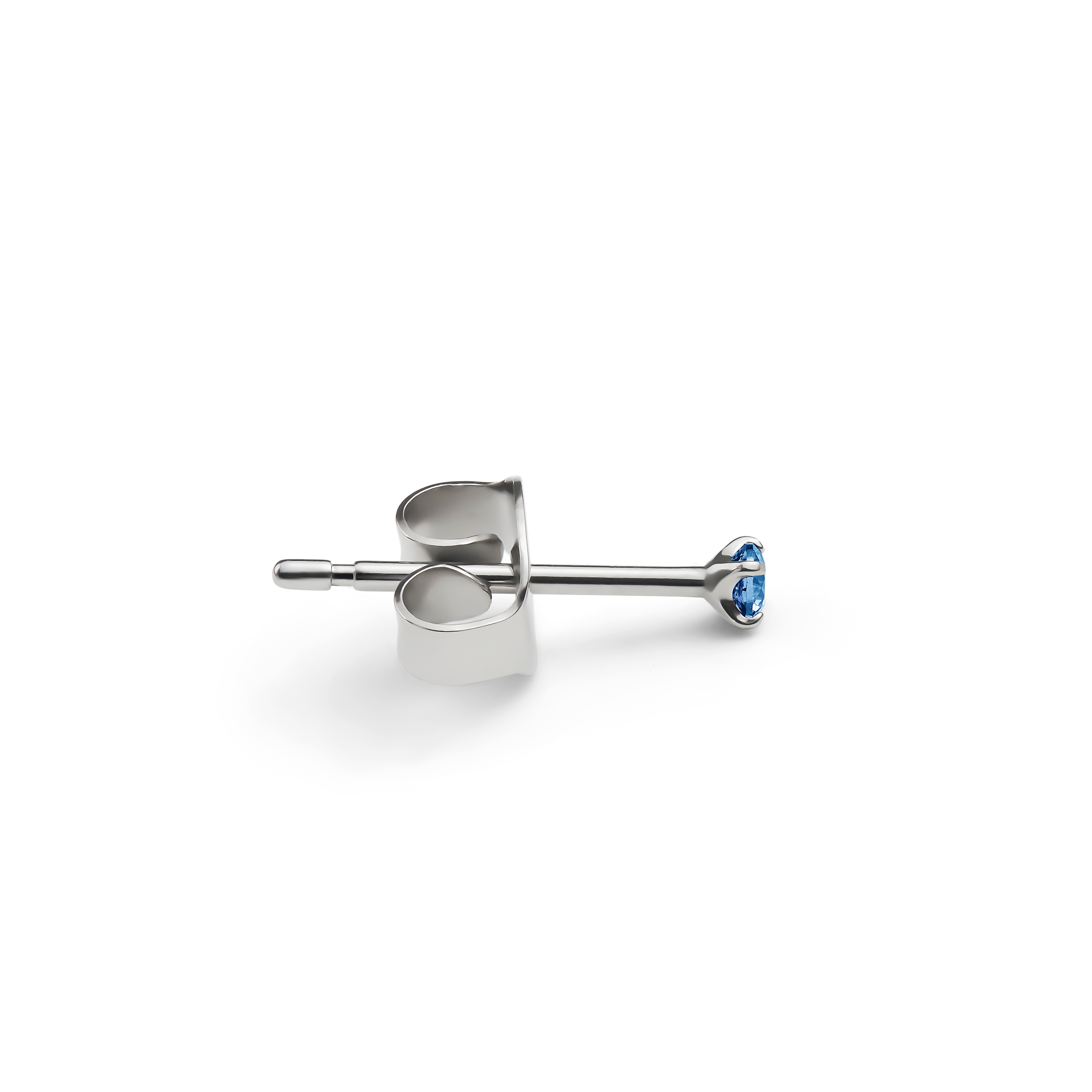 Aura | Clou d'oreille en titane avec zircone bleue - 2 mm - 2