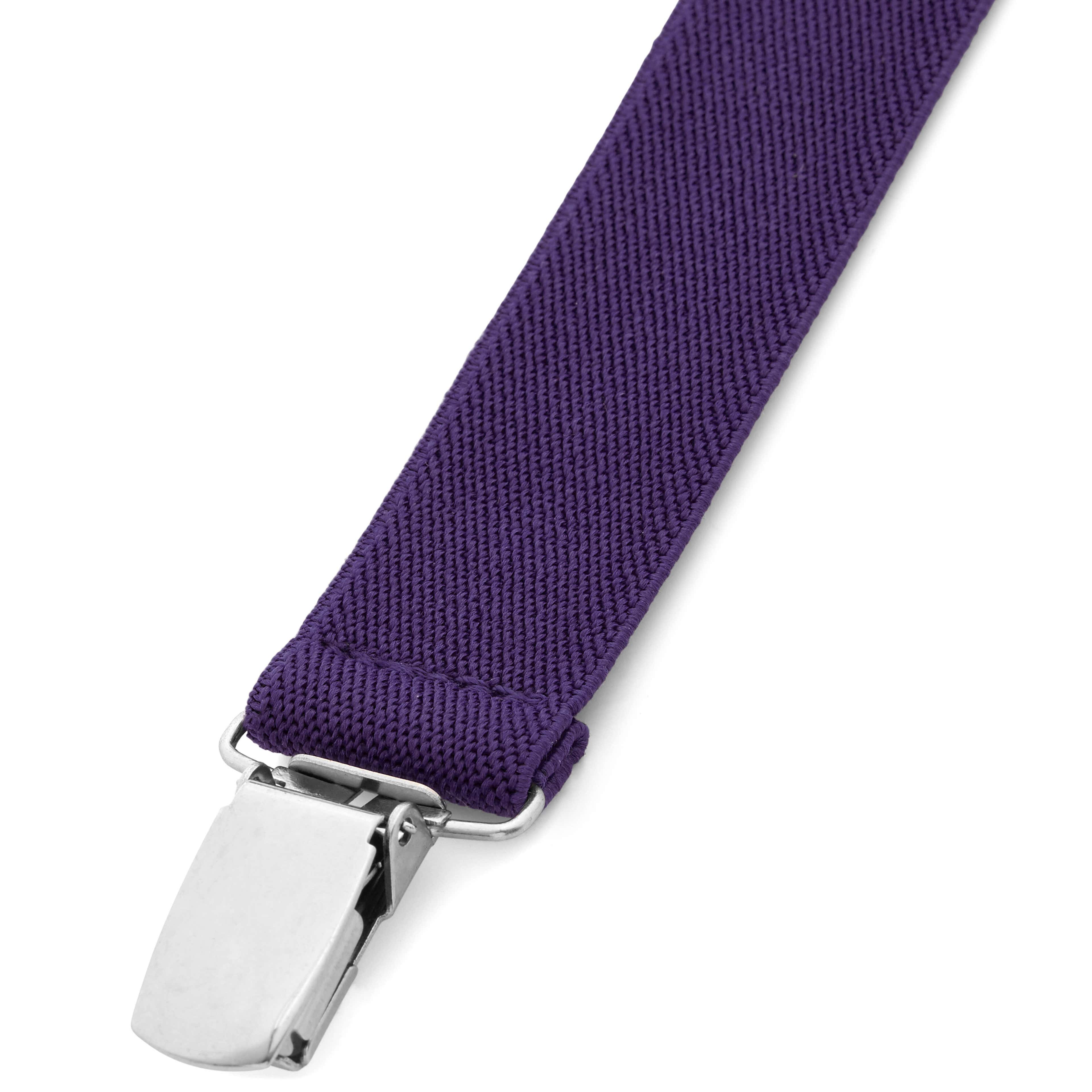Purple Slim Clip-On Suspenders  - 3 - gallery