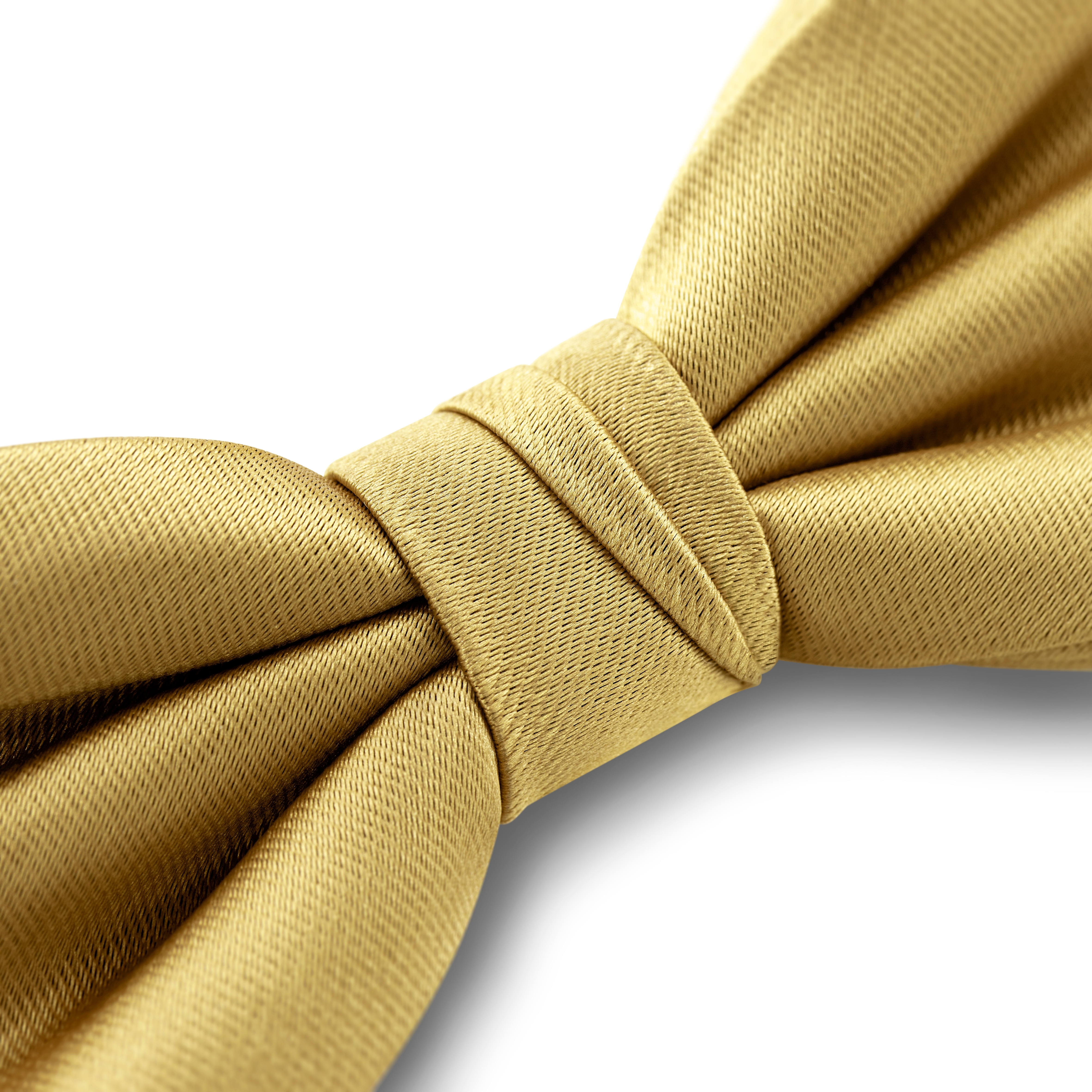 Mustard Yellow Pre-Tied Satin Bow Tie - 3