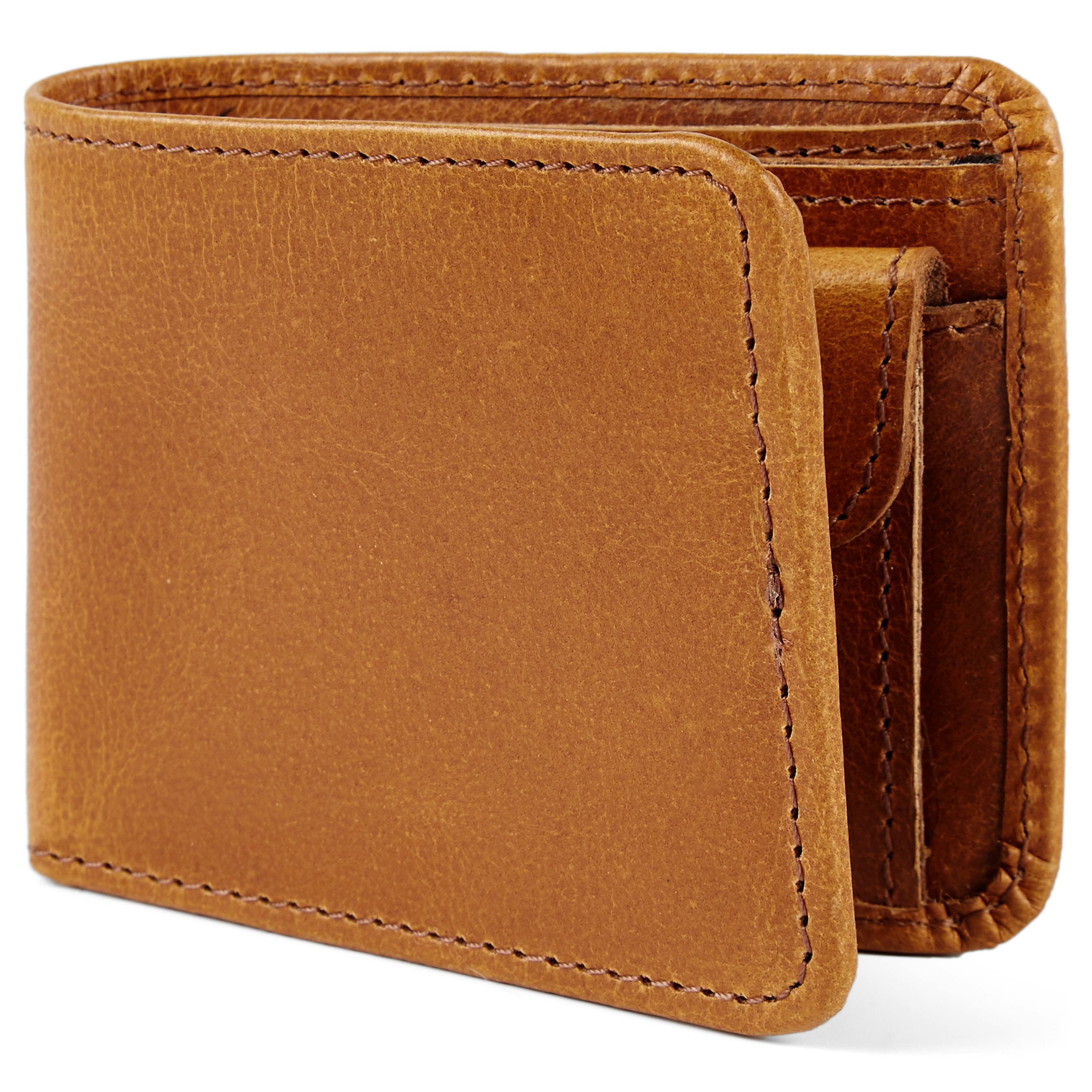 Rustikk Lysebrun Skinnlommebok - 1