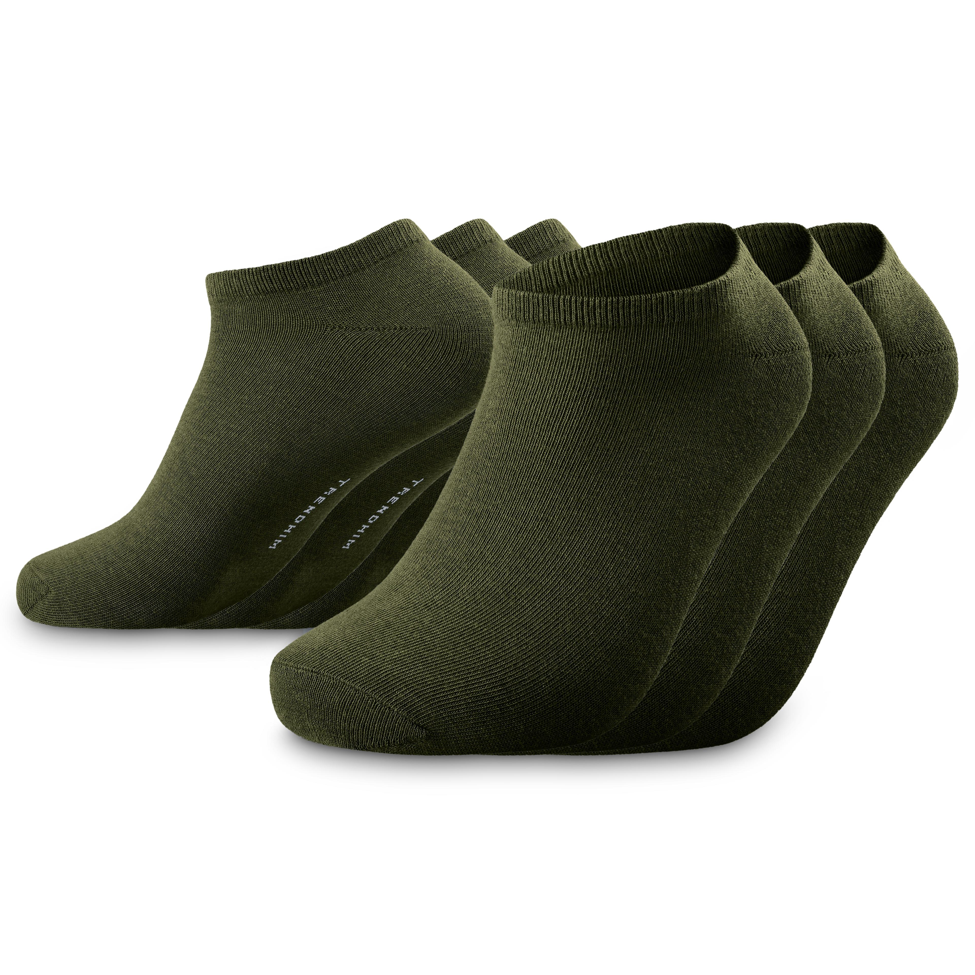 TrueFeel | Lot de 3 paires de socquettes vert olive en bambou TrueFeel | Lot de 3 paires de socquettes vert olive en bambou