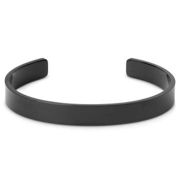 Bracelet manchette noir en acier