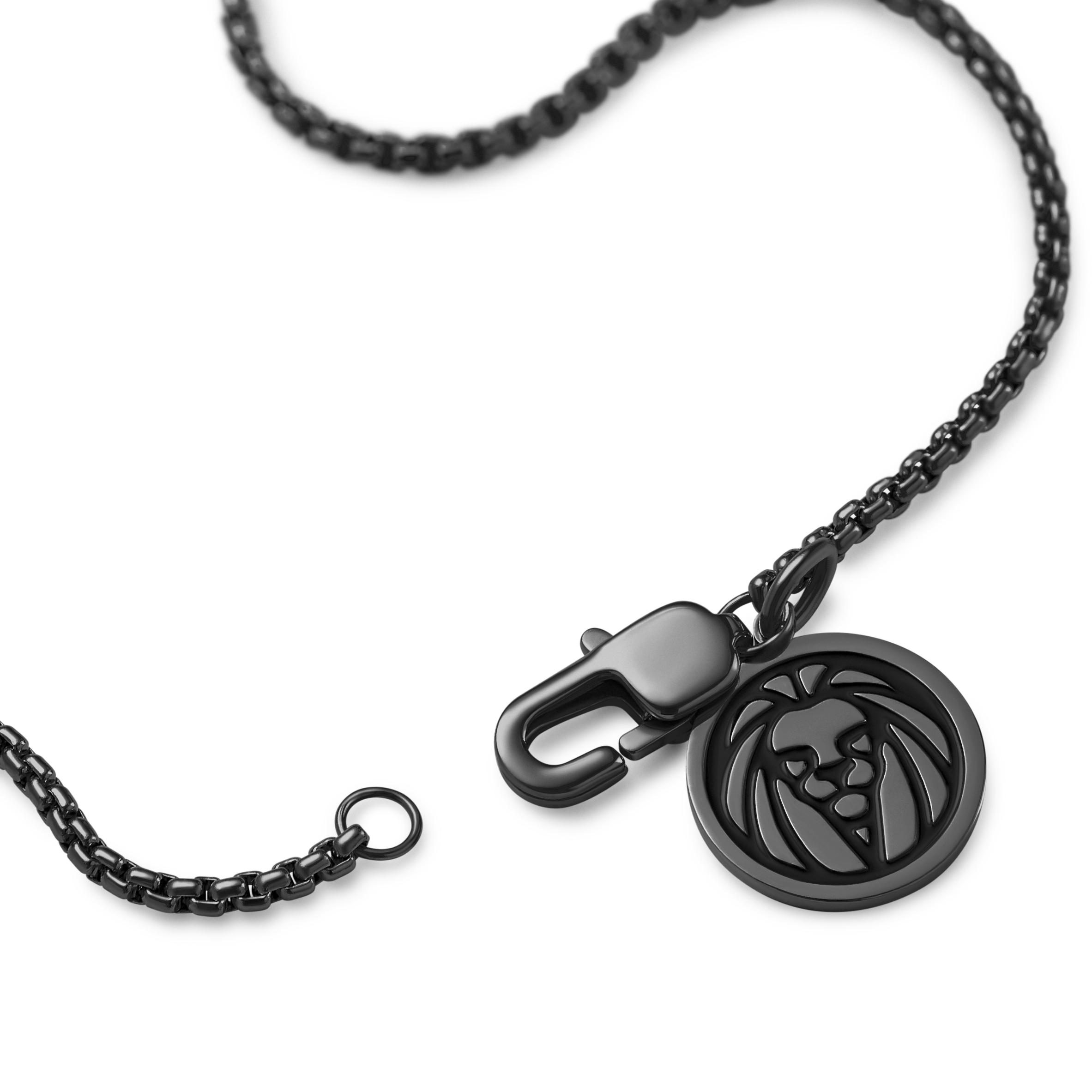 Essentials | Fényes fekete ívelt kockalánc karkötő - 1 mm - 5