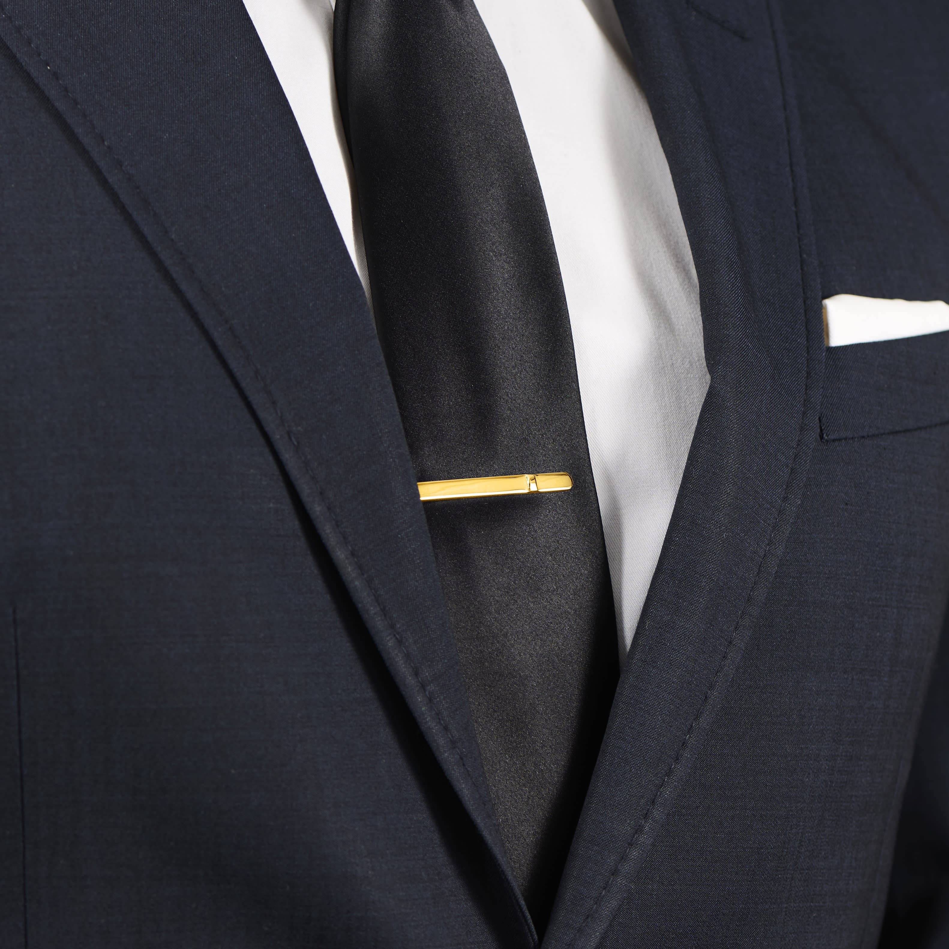 Firkantet Guld 925s-Slipsenål med Afrundede Hjørner - 4