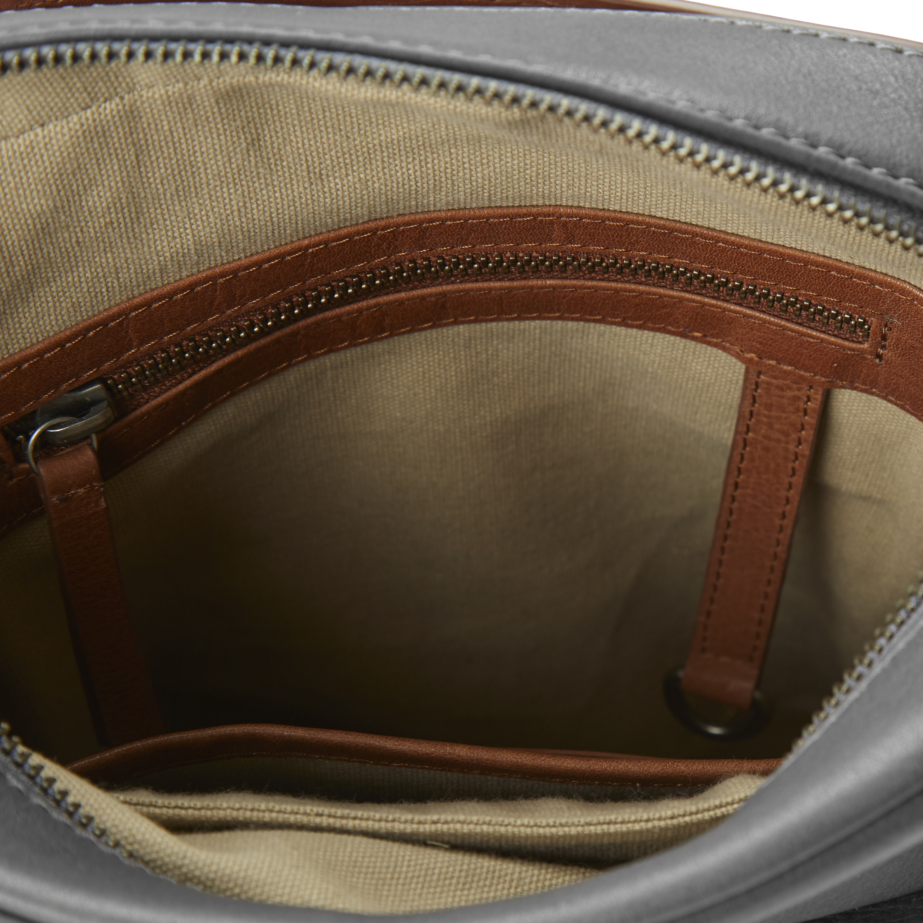 Laurie Grijze en Bruine Lederen Crossbodytas - 13