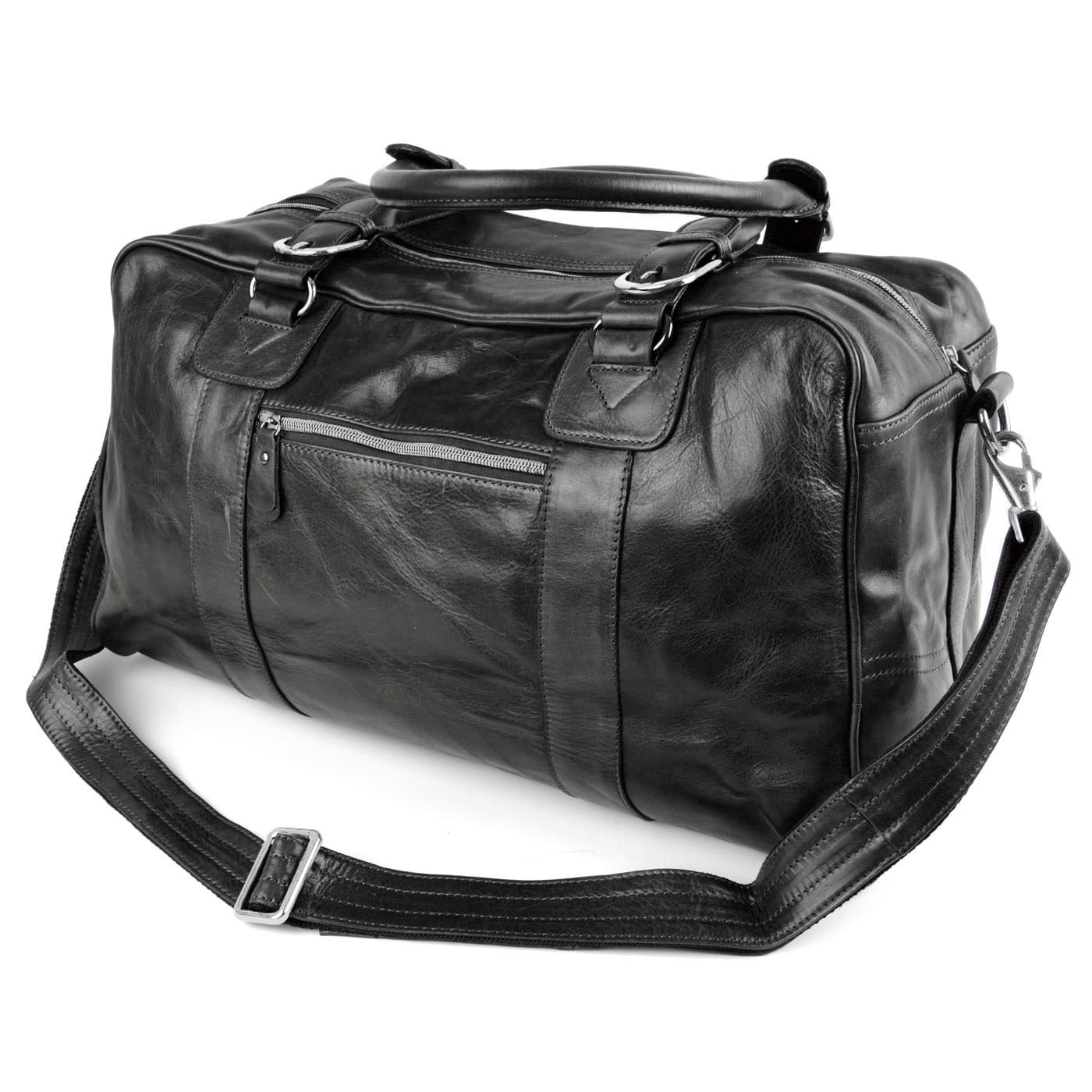 Bolsa de deporte / viaje de piel negra - 9