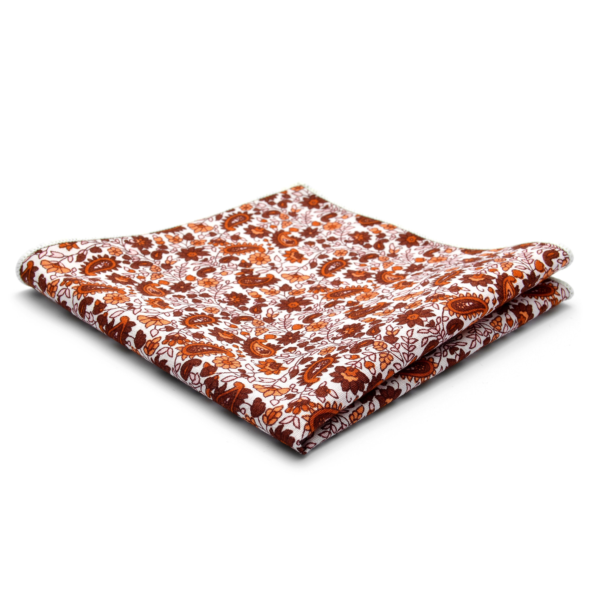 Einstecktuch aus Baumwolle mit Blumenmotiv - 1