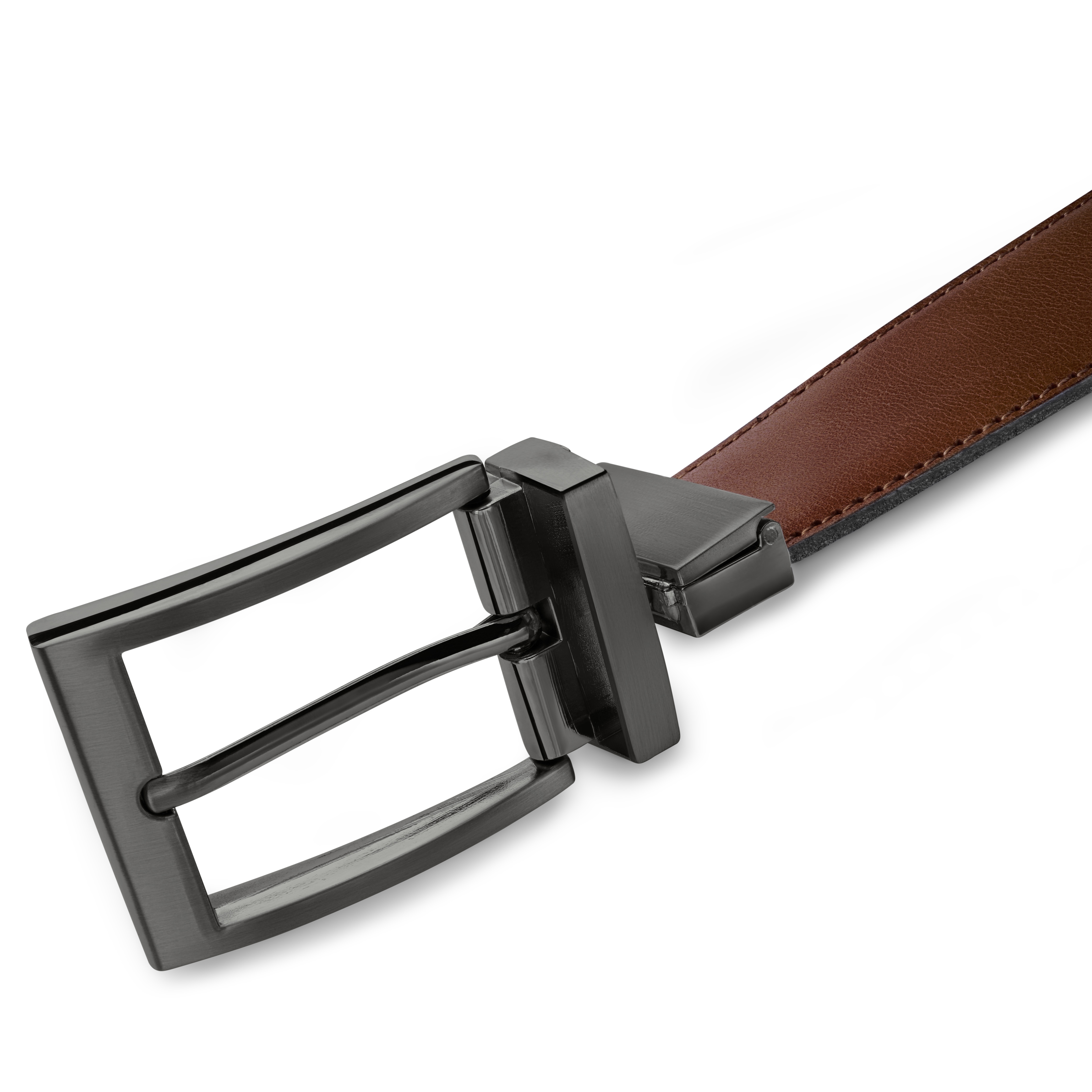 Vincio | Black & Brown Reversible Full Grain Leather Belt
