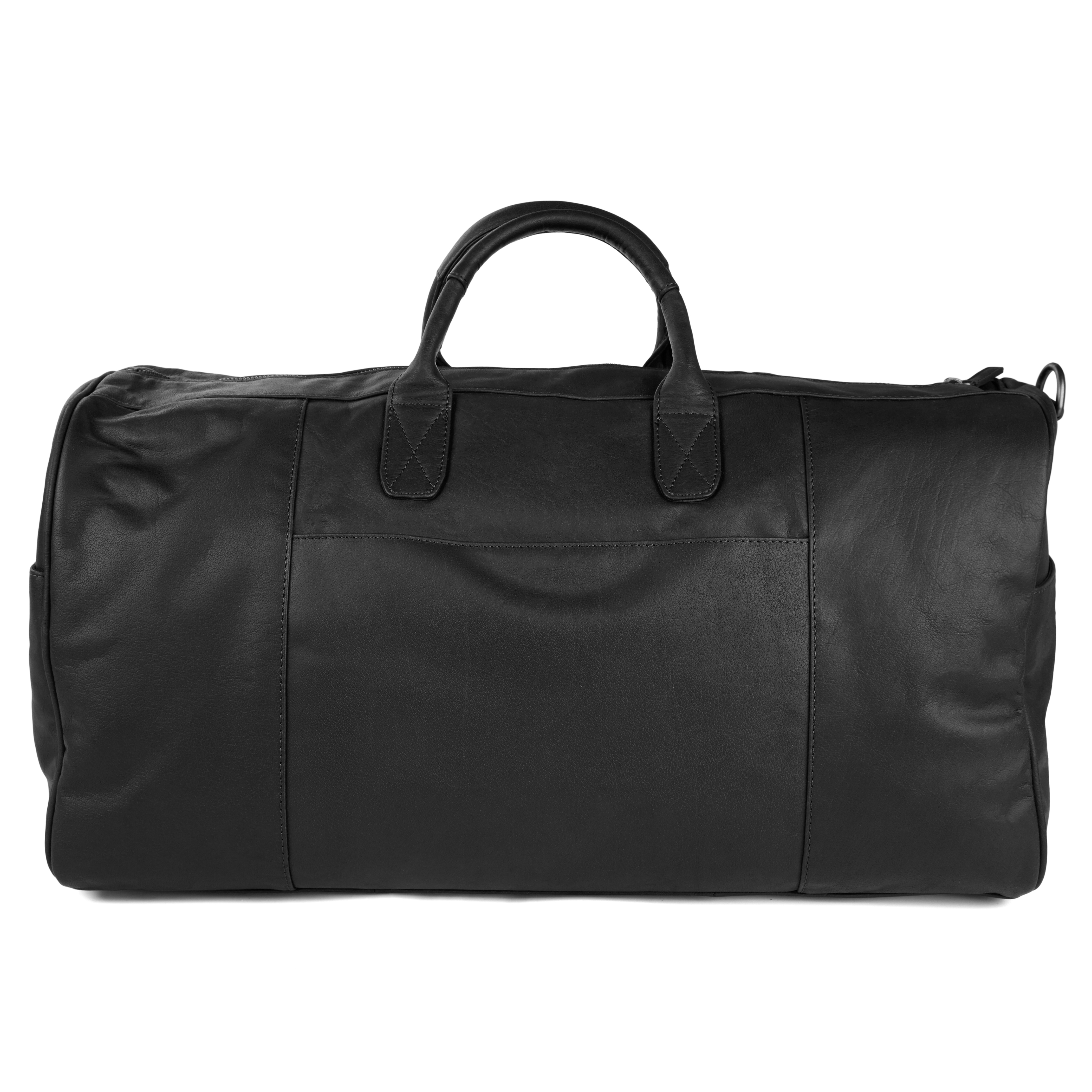 Oxford Classic Black Weekender Leather Bag - 2