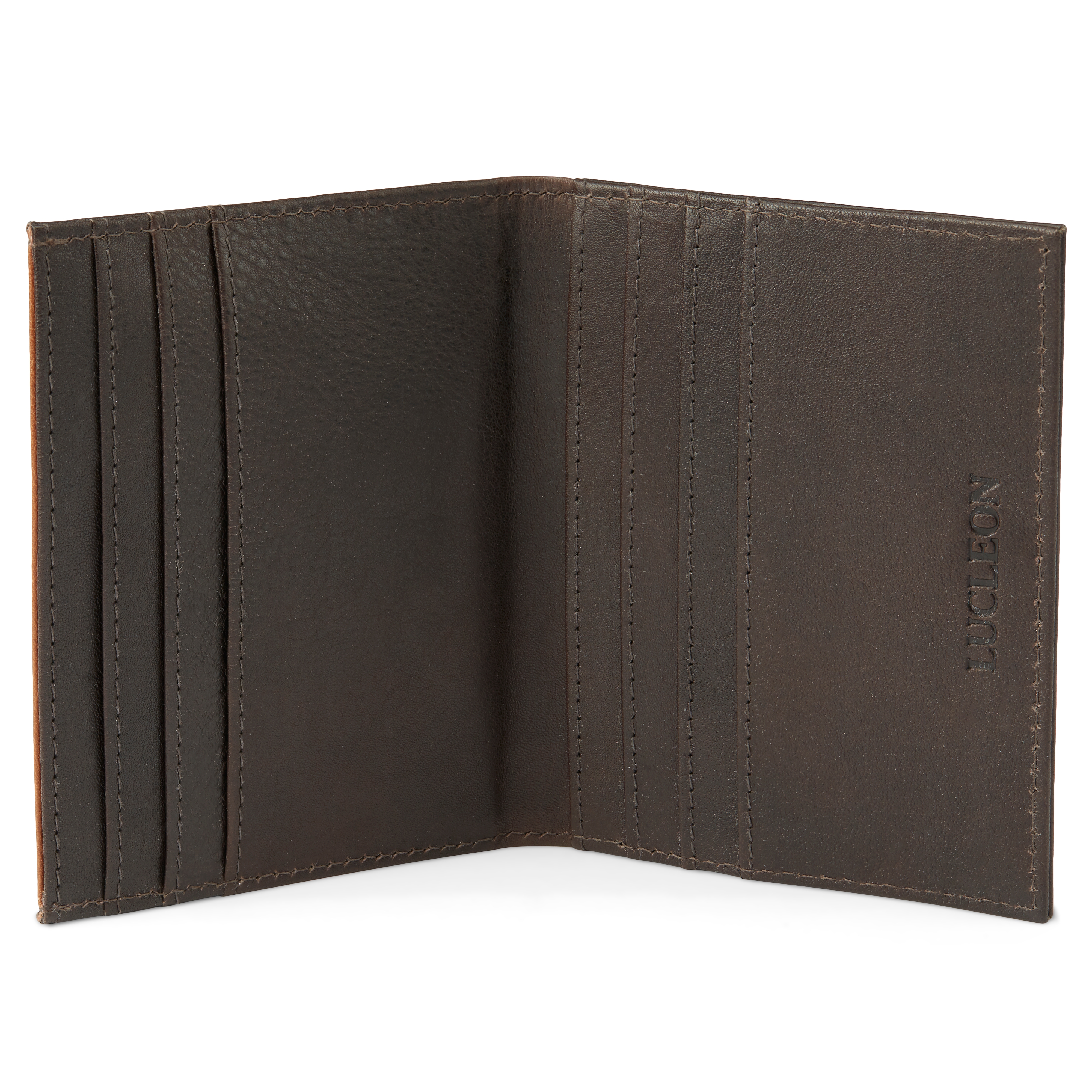 Loren Dark-Brown & Tan Leather RFID-Blocking Card Holder - 4