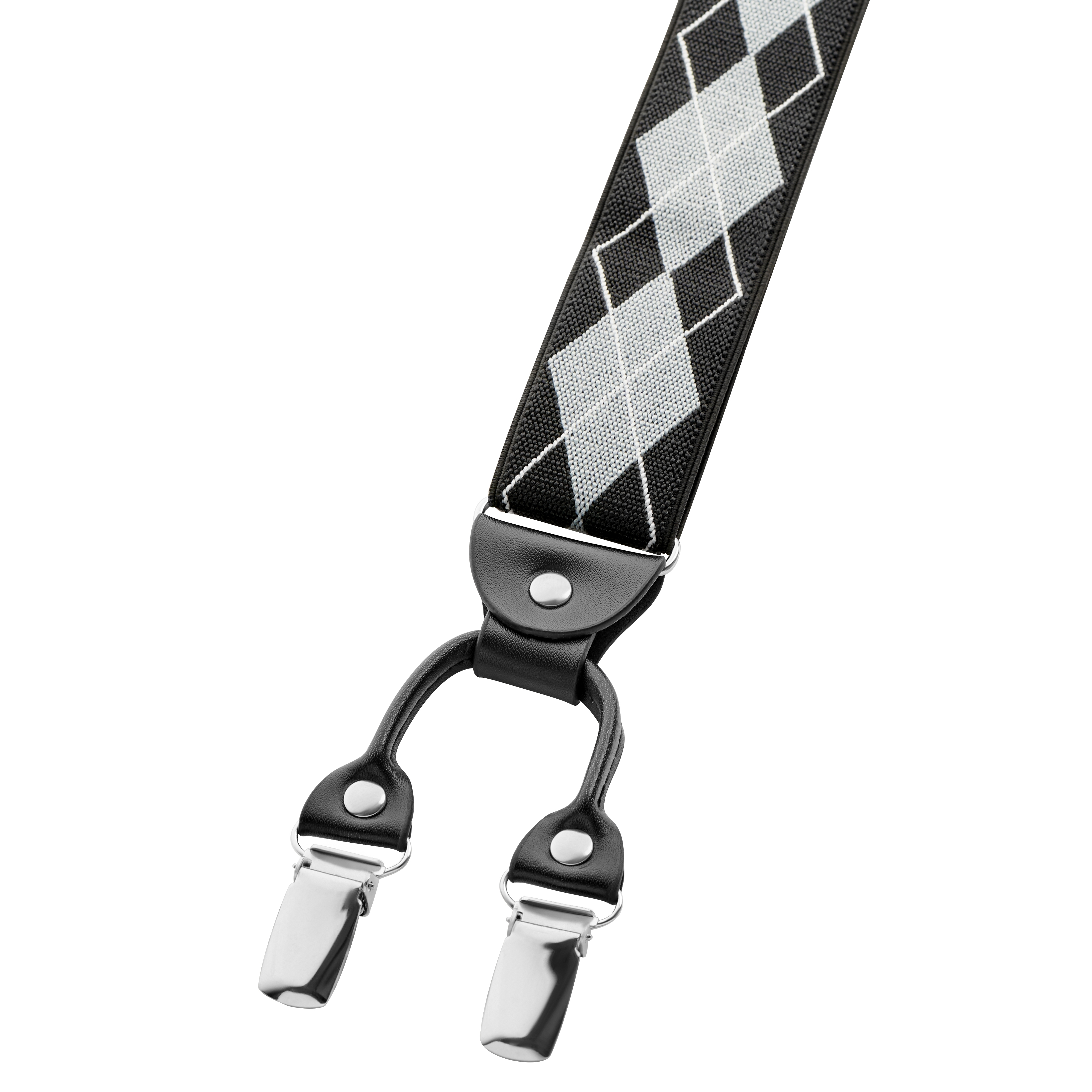 Vexel | Grey Large Diamond-Patterned X-back Braces - 3