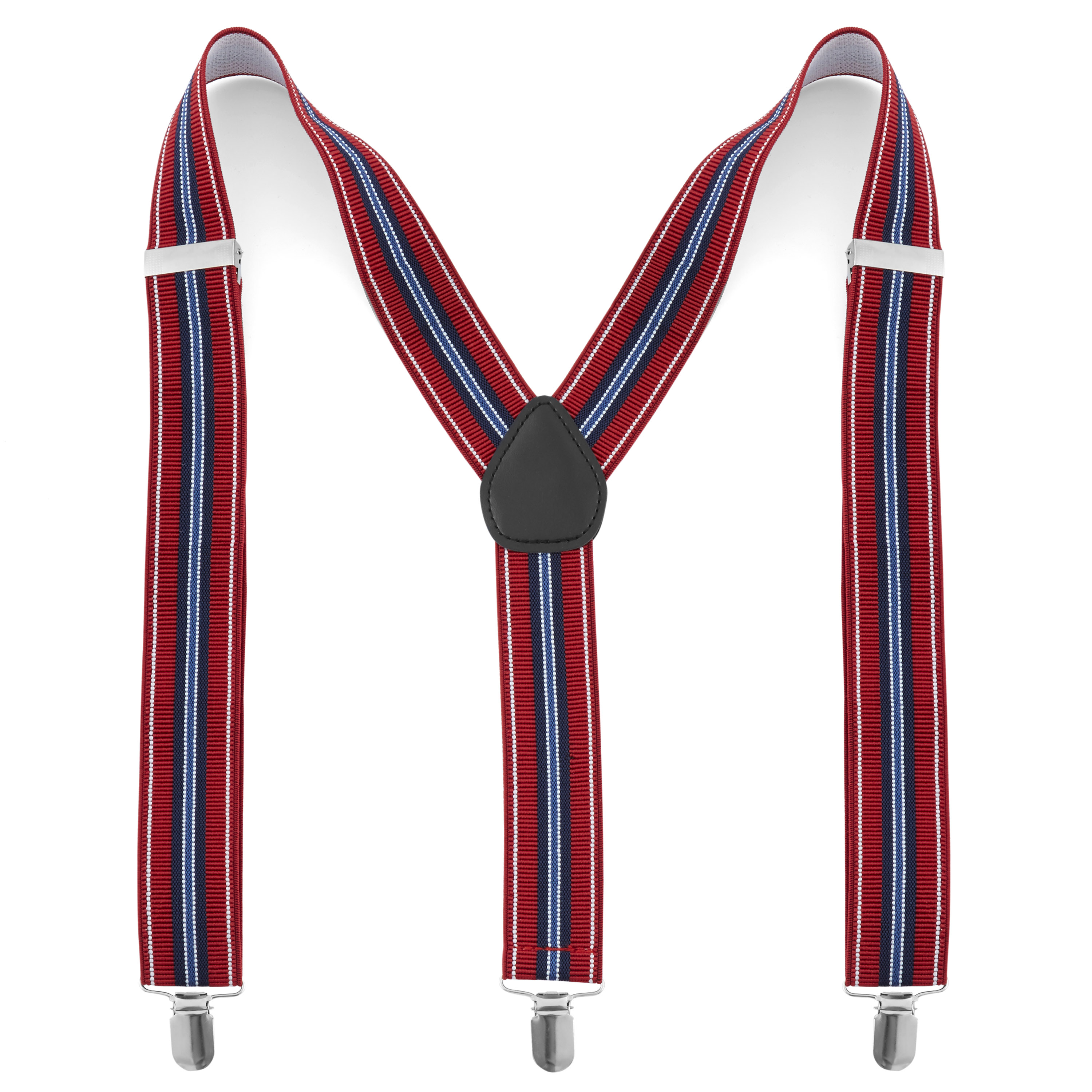 Suspensórios ás Riscas Azuis, Vermelhos e Brancos - 5