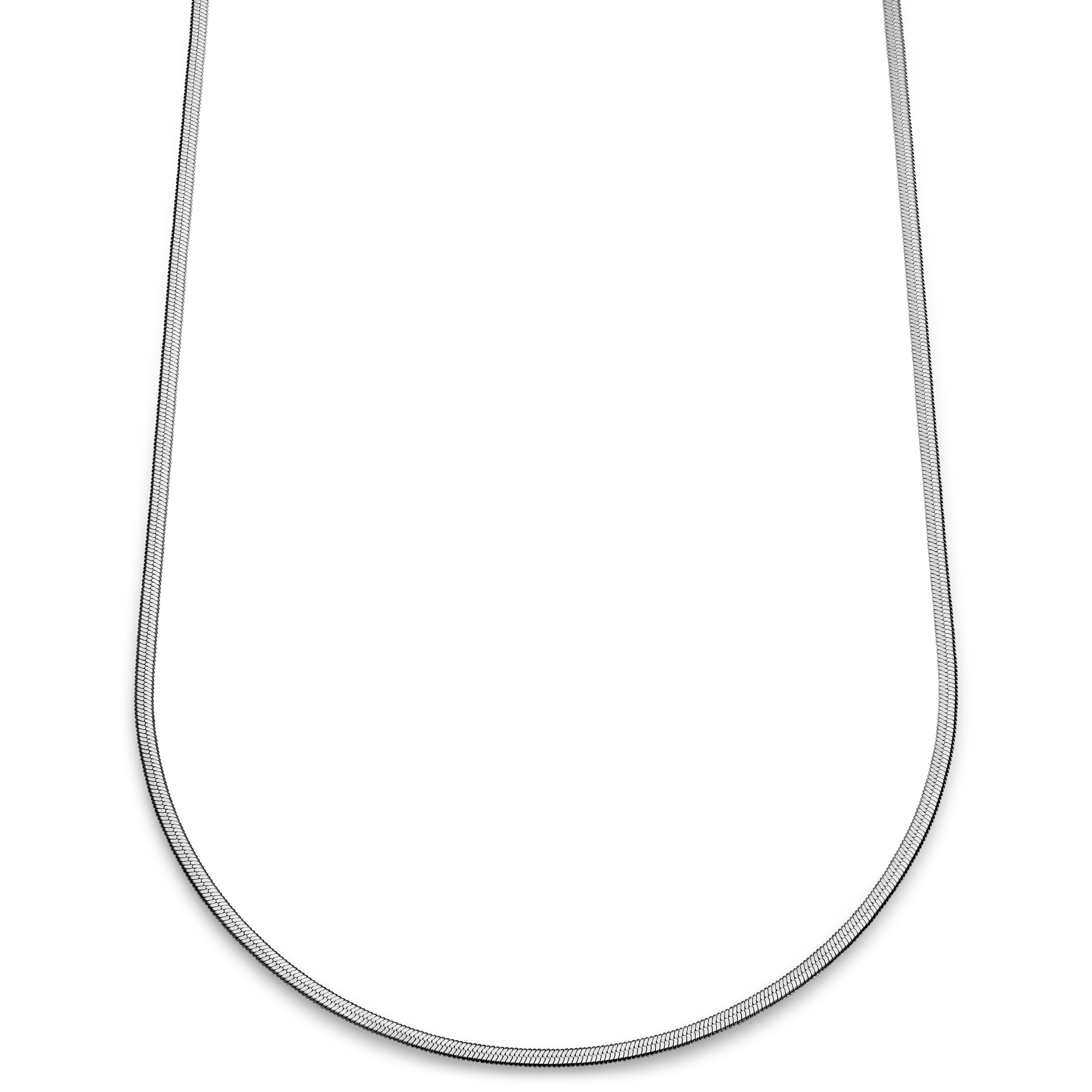 Essentials | 3 mm Silberfarbene Fischgräten-Halskette
