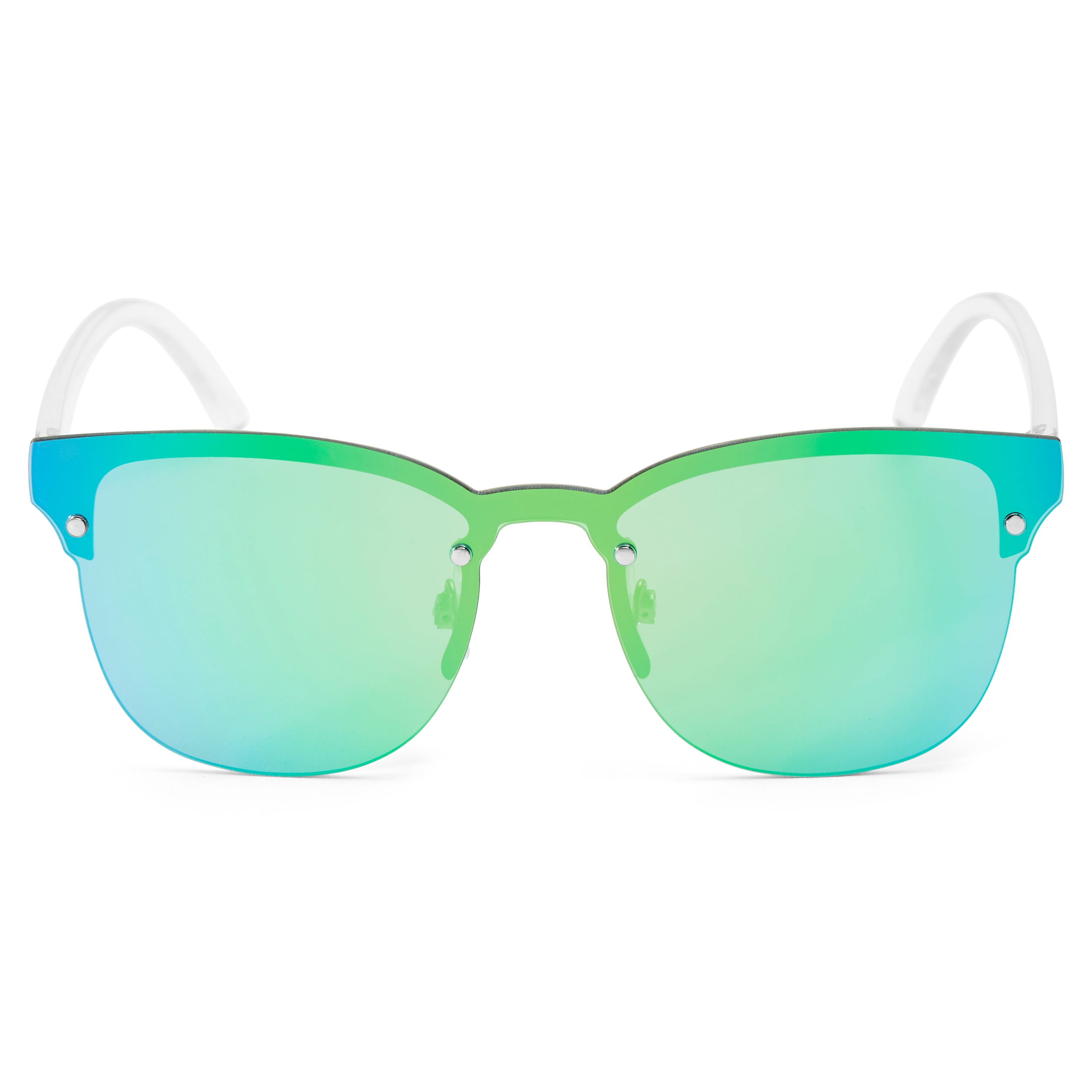 Iriserende Groene Browline Zonnebril - 1