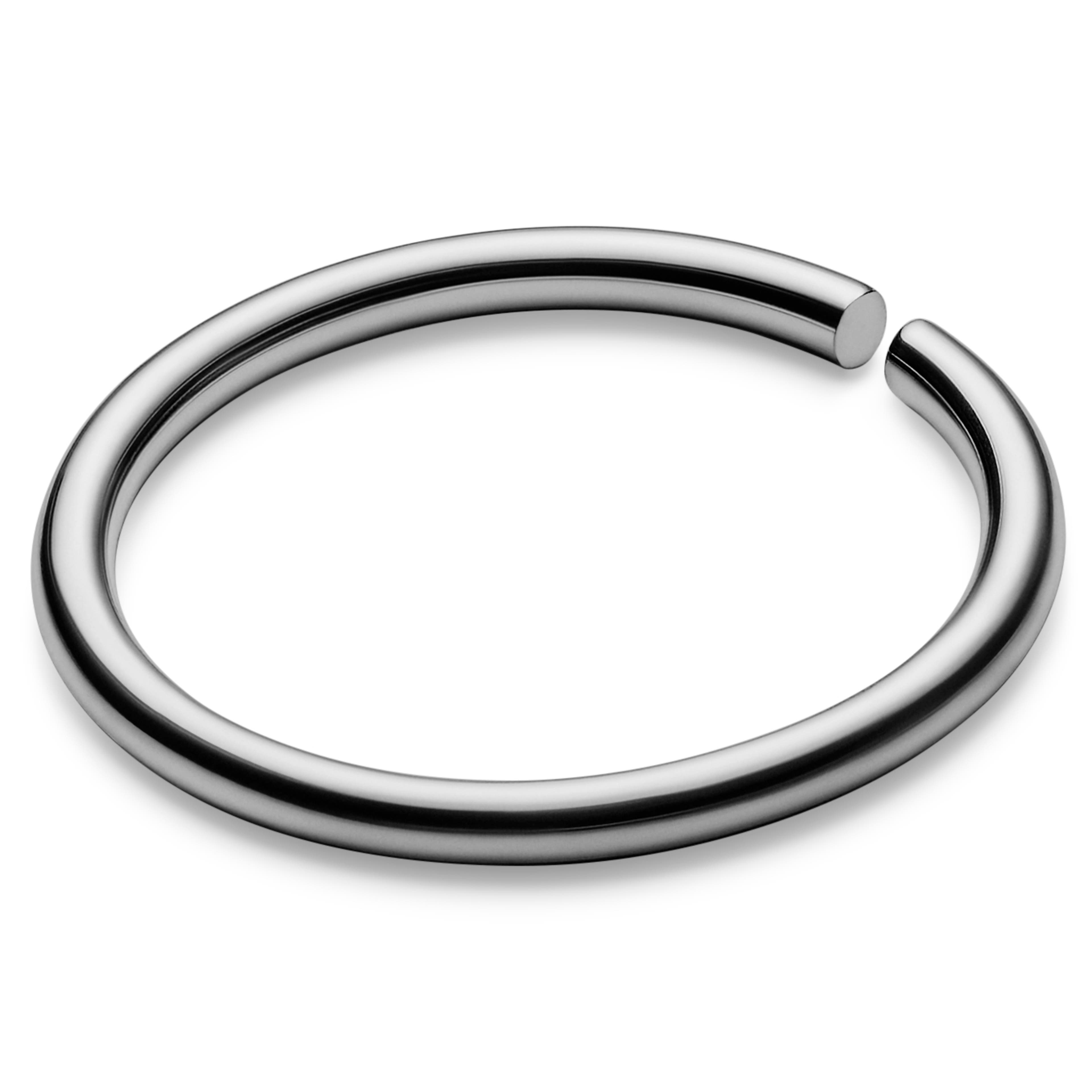 3/8" (10 mm) Seamless Silver-Tone Surgical Steel Piercing Ring