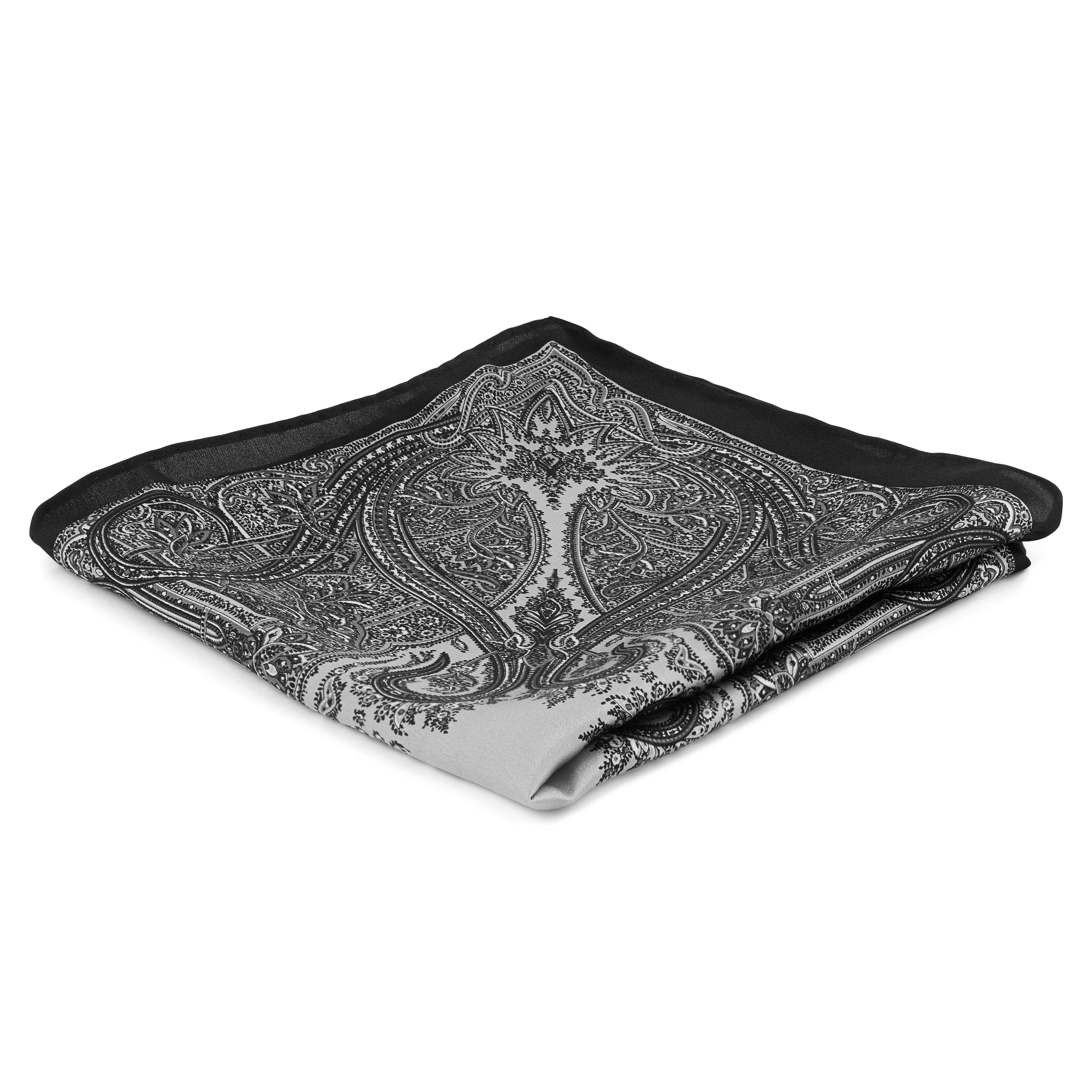 Flot Grå og Sort Lommeklud - 1