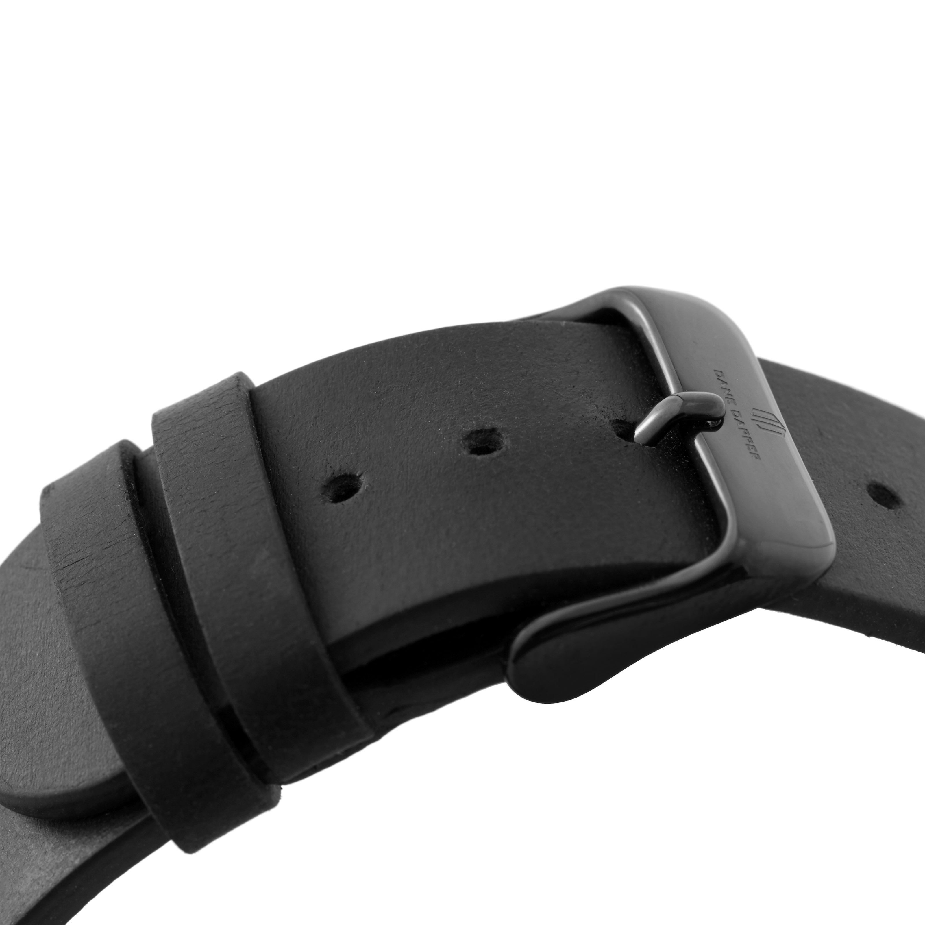 Black Leather Mariner Watch - 4