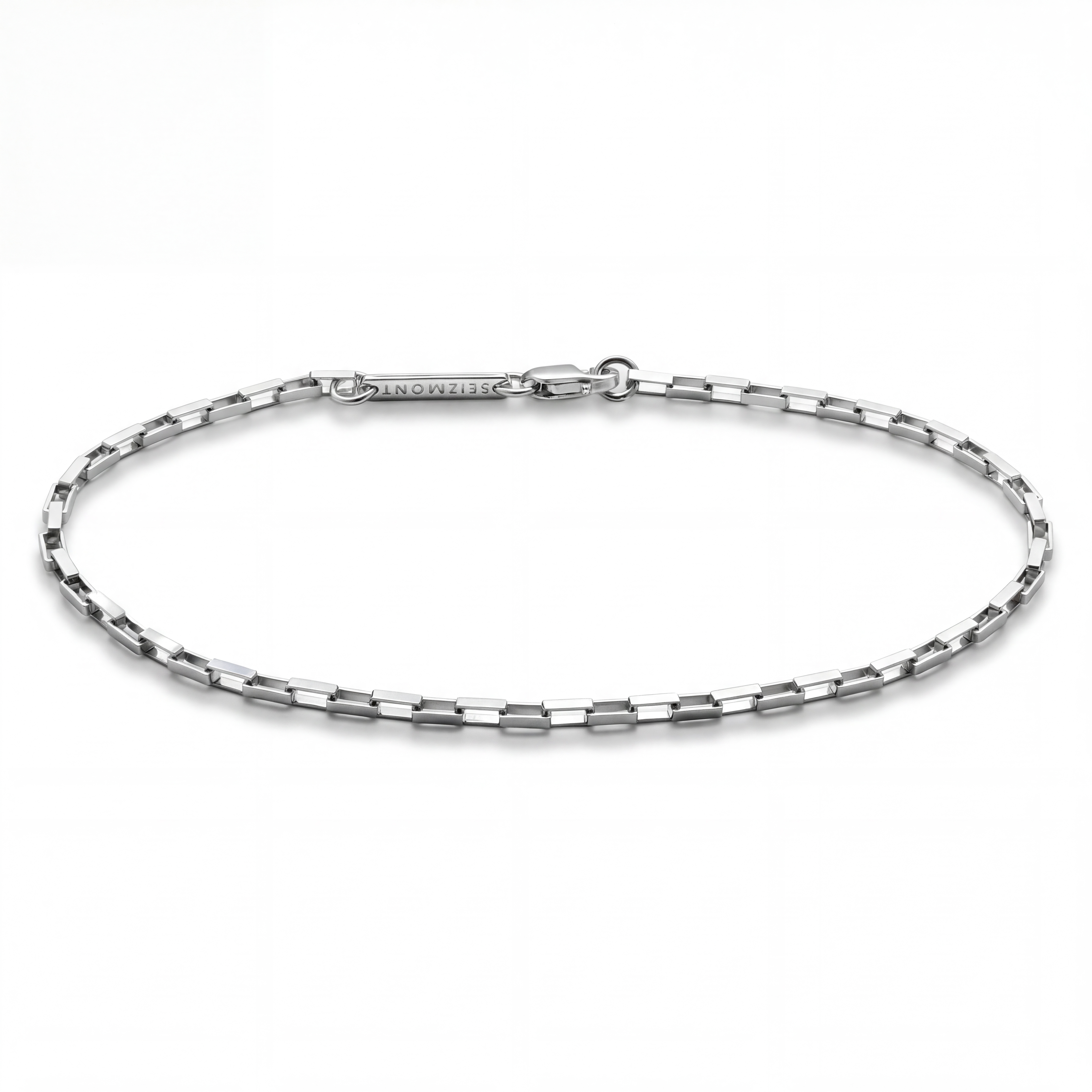 New Classics | 925 sterling ezüst téglalap alakú kábellánc karkötő 2 mm