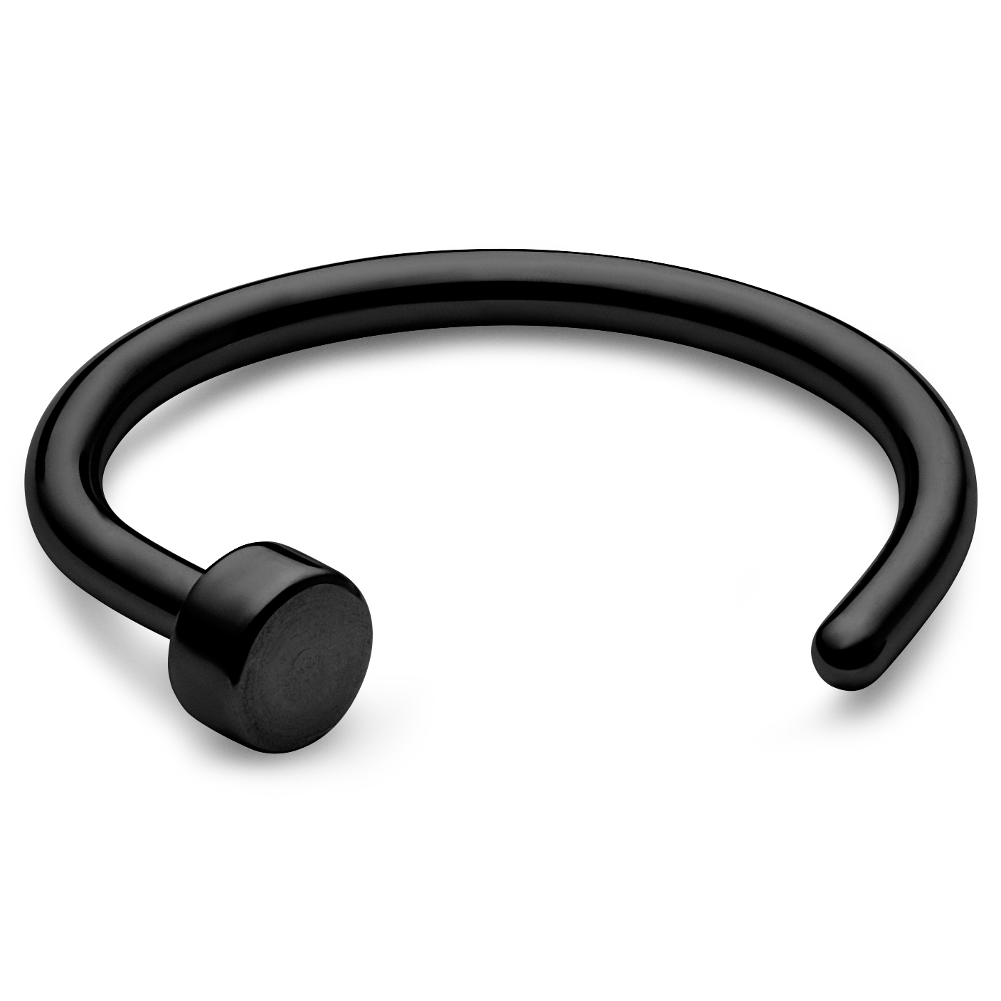 8 mm Open Black Surgical Steel Nose Ring - 2