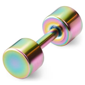 4 mm Rainbow Stainless Steel Fake Plug Earring 4 mm Rainbow Stainless Steel Fake Plug Earring
