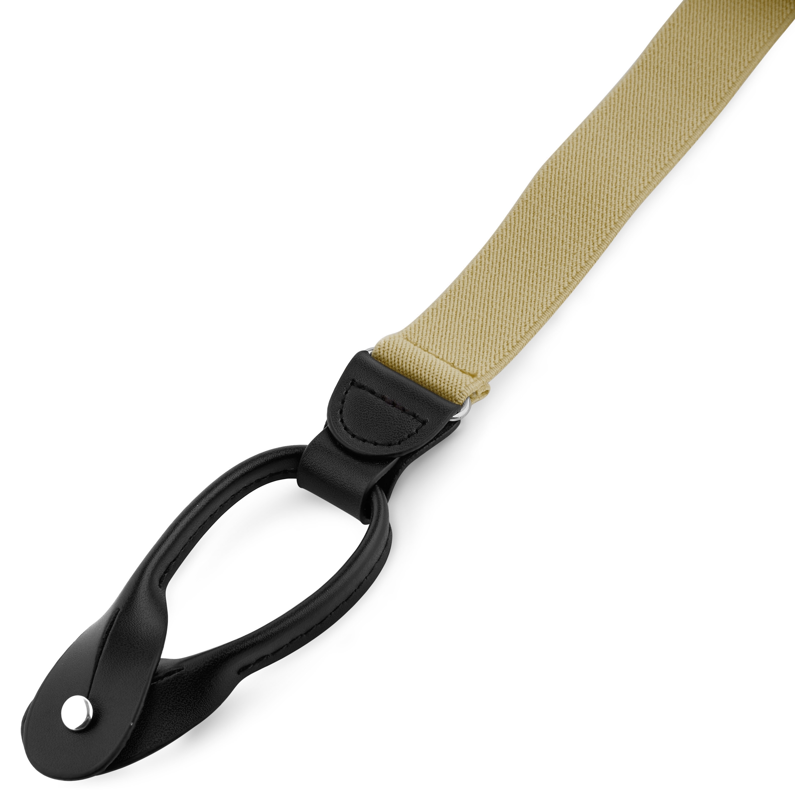 Slim Khaki Split Button Braces - 2