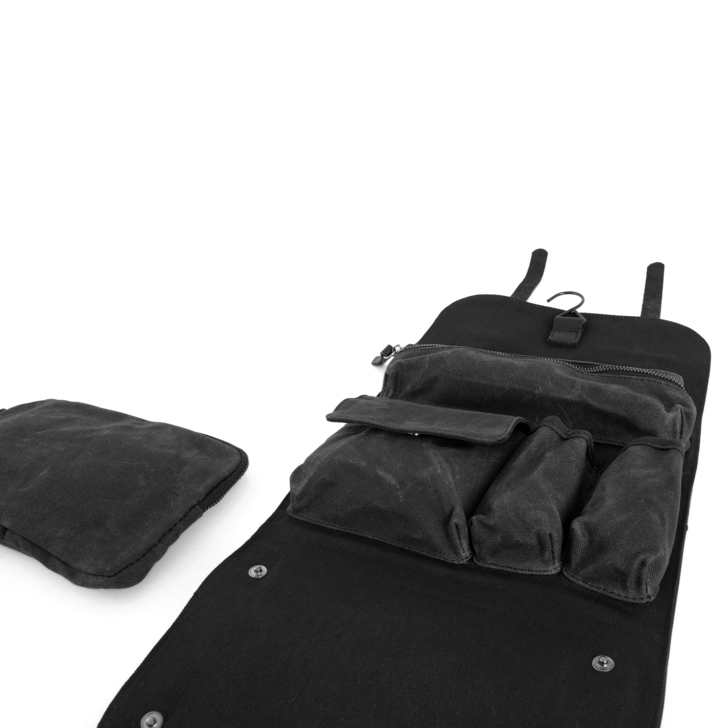 Zwarte Grover Waxed Canvas Roltoilettas - 12
