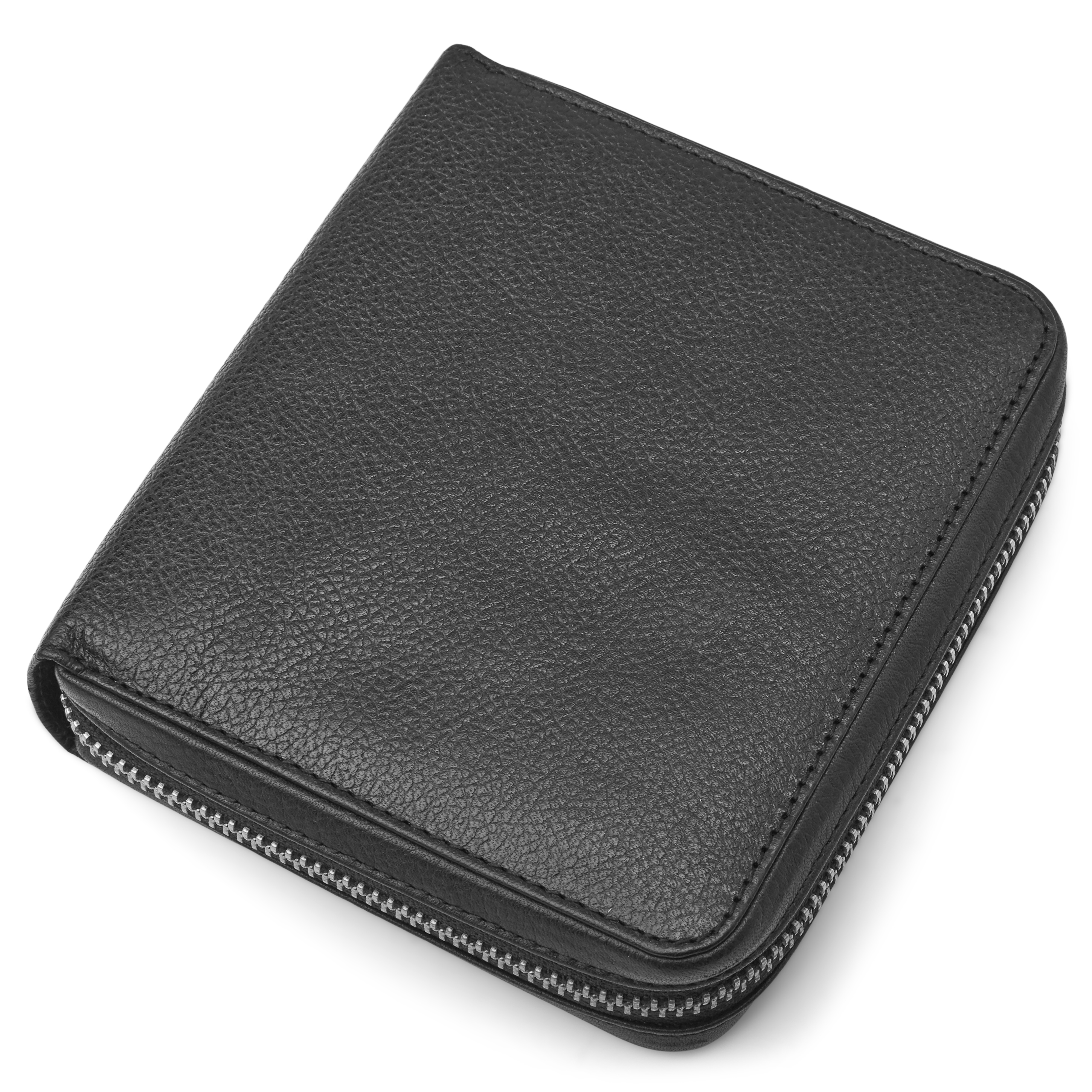 Голям черен кожен картодържател с RFID защита Luc - 7