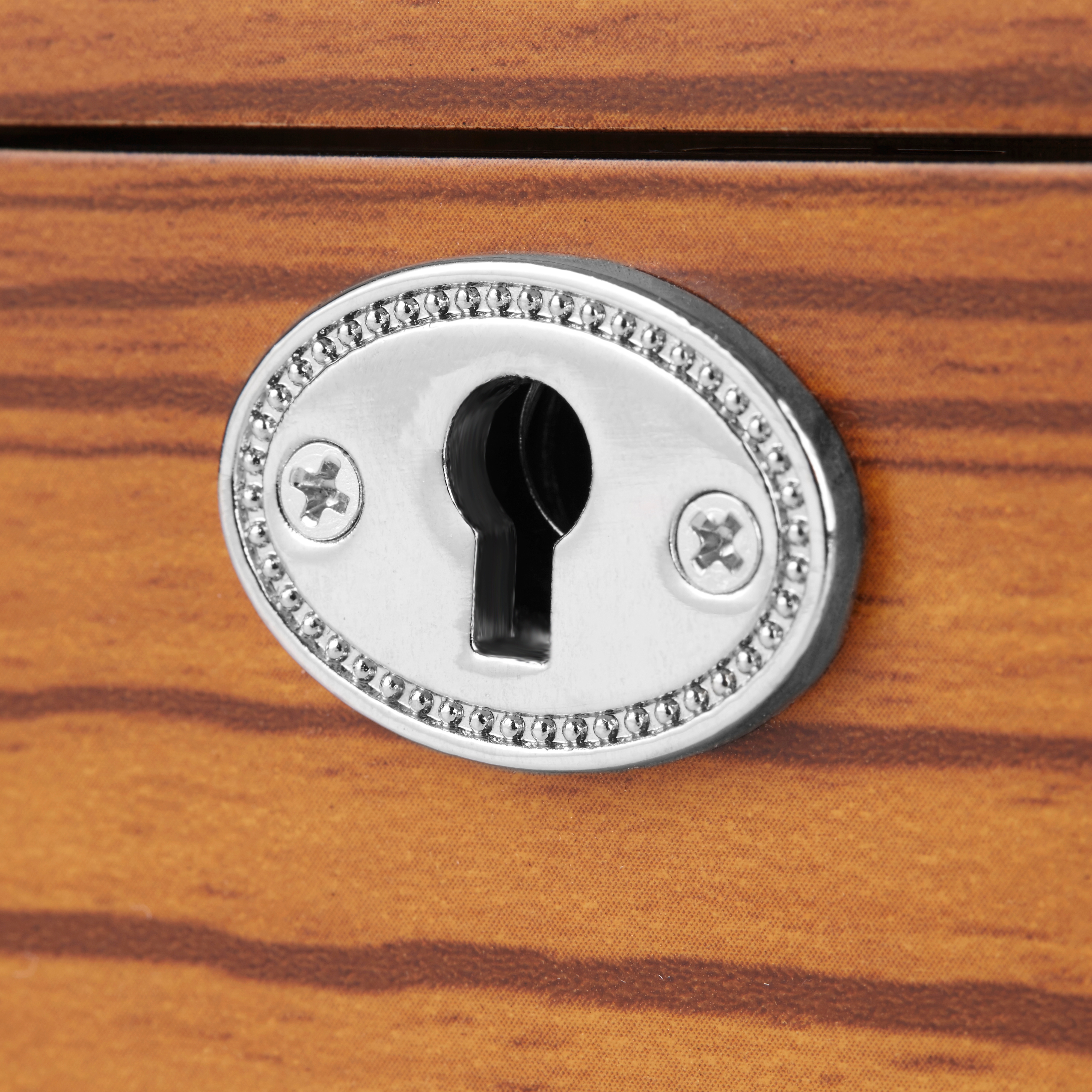 Låsbar Klocklåda i Zebraträ - 10 klockor - 5