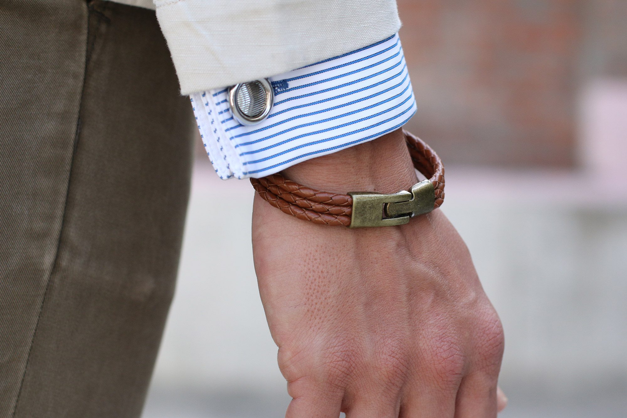 Trippel Bolo Skinnarmbånd - 4