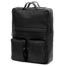 Montreal Retro Black Leather Backpack
