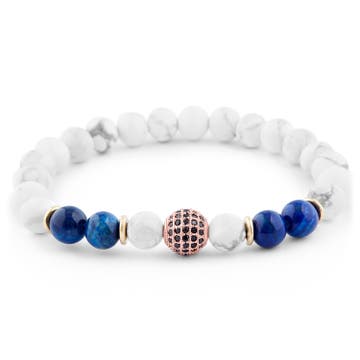 Pulsera de turquesa blanca y lapislázuli Pulsera de turquesa blanca y lapislázuli