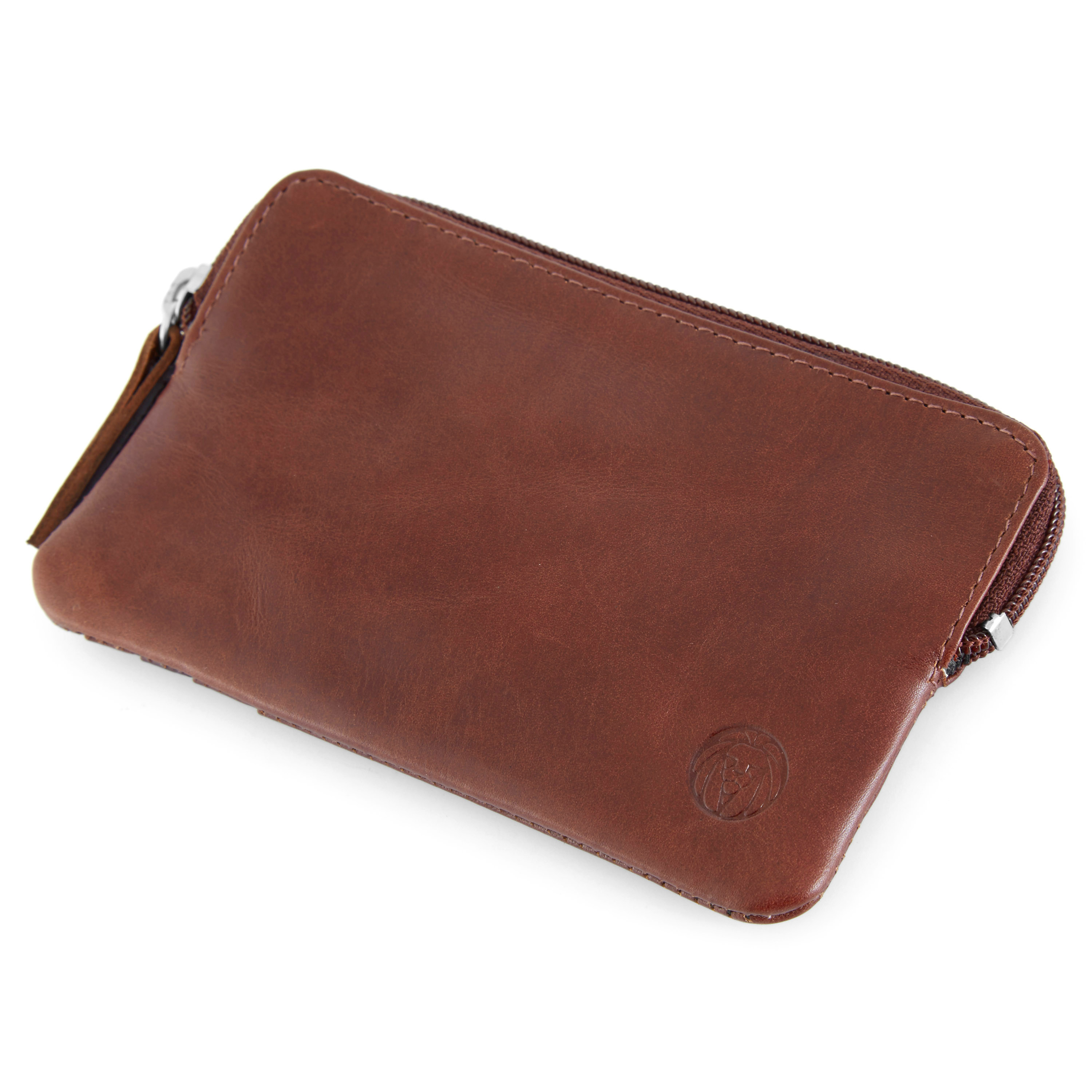 Braune Jasper Leder Geldbörse Mit Reißverschluss - 5