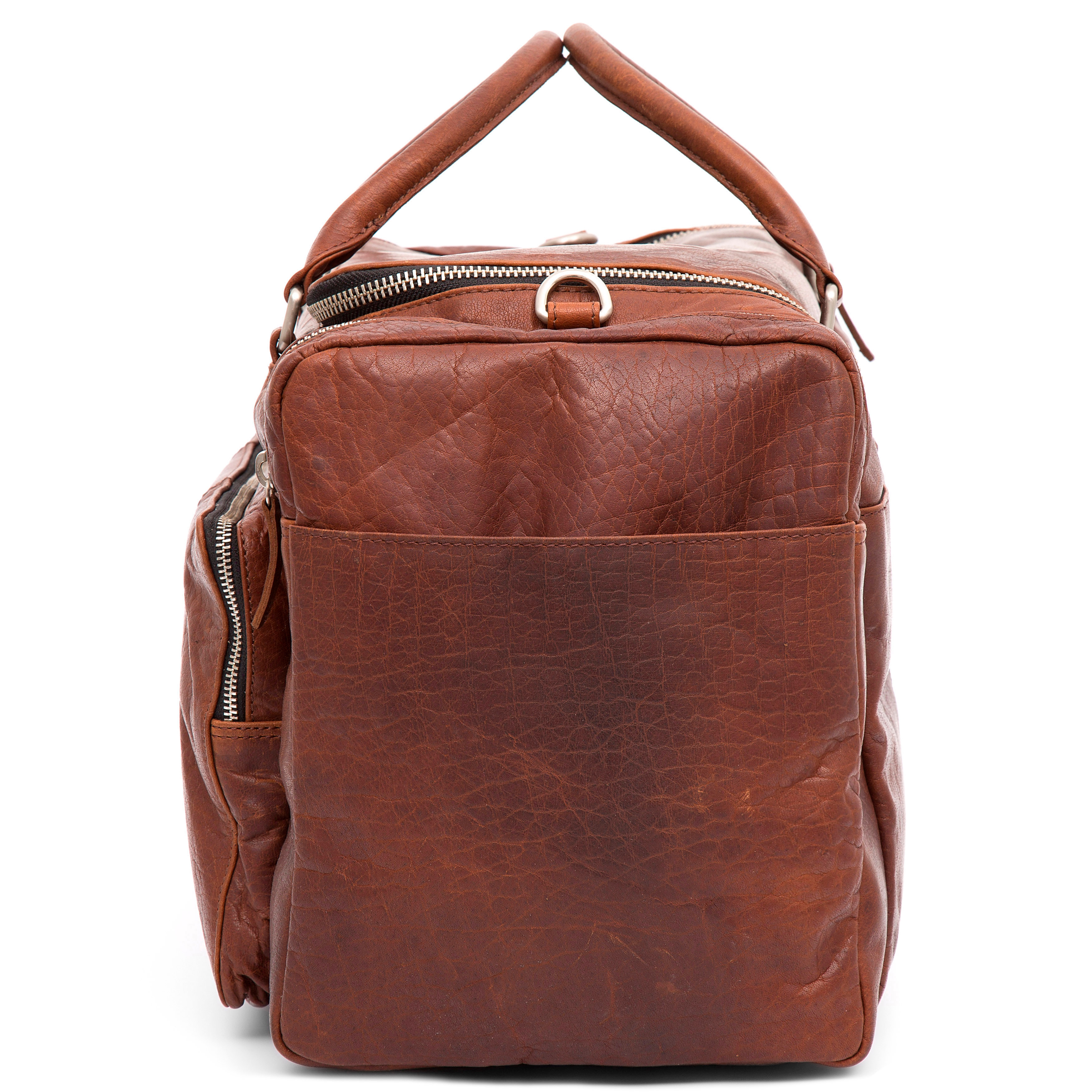 Borsa da viaggio Montreal in pelle marrone chiaro - 6