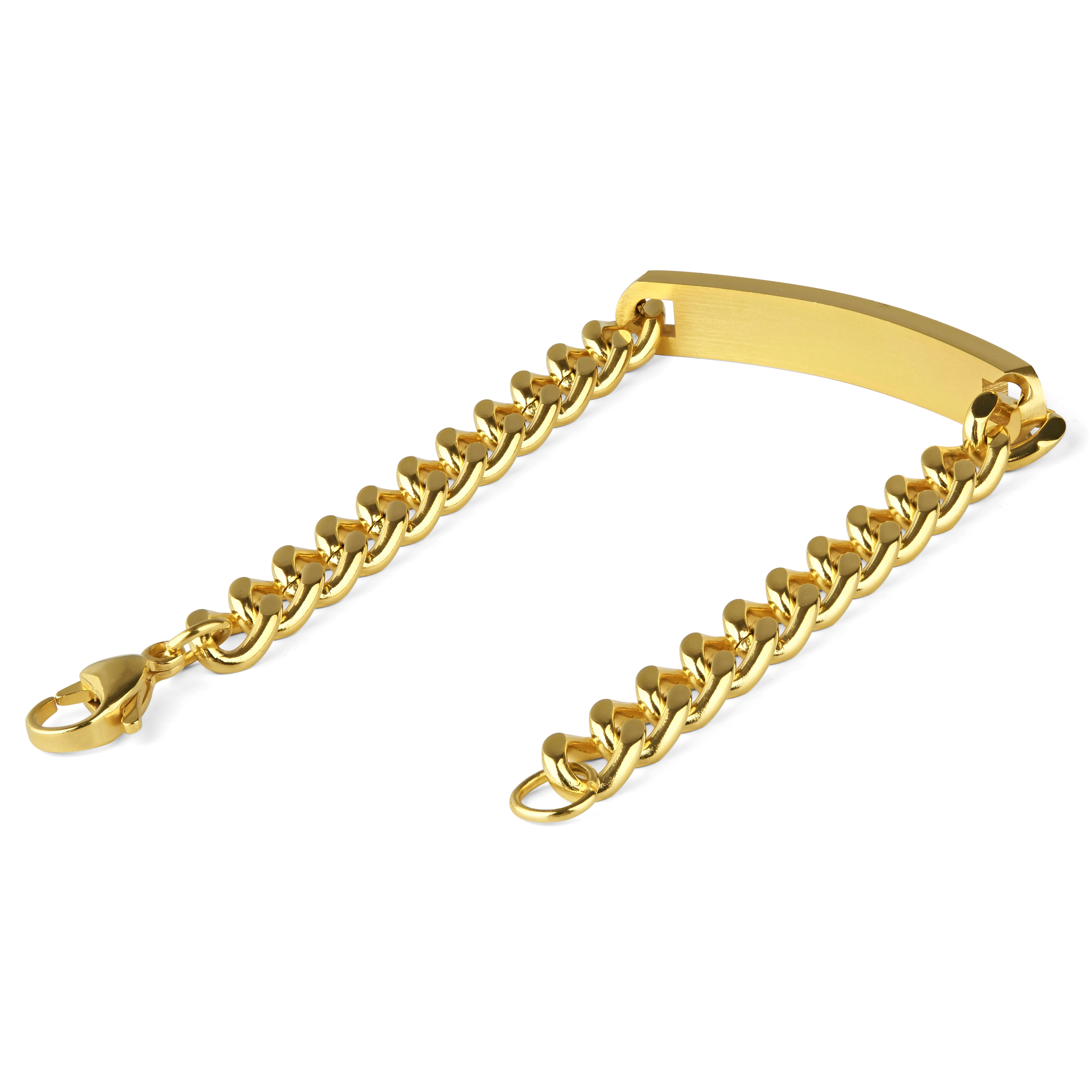 7mm Gold-Tone Stainless Steel ID Bracelet - 4