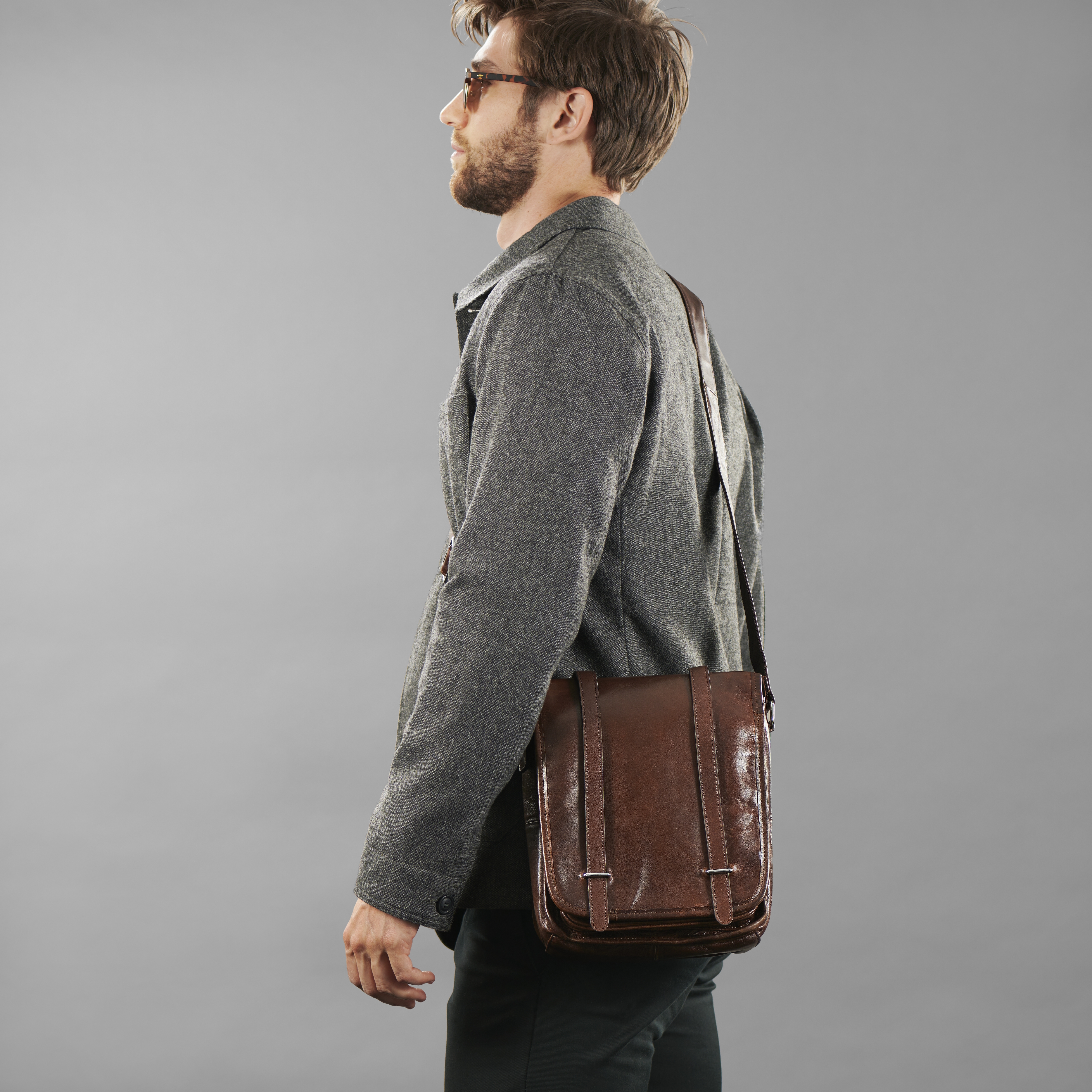 Brown Togo Leather Case, Delton Bags