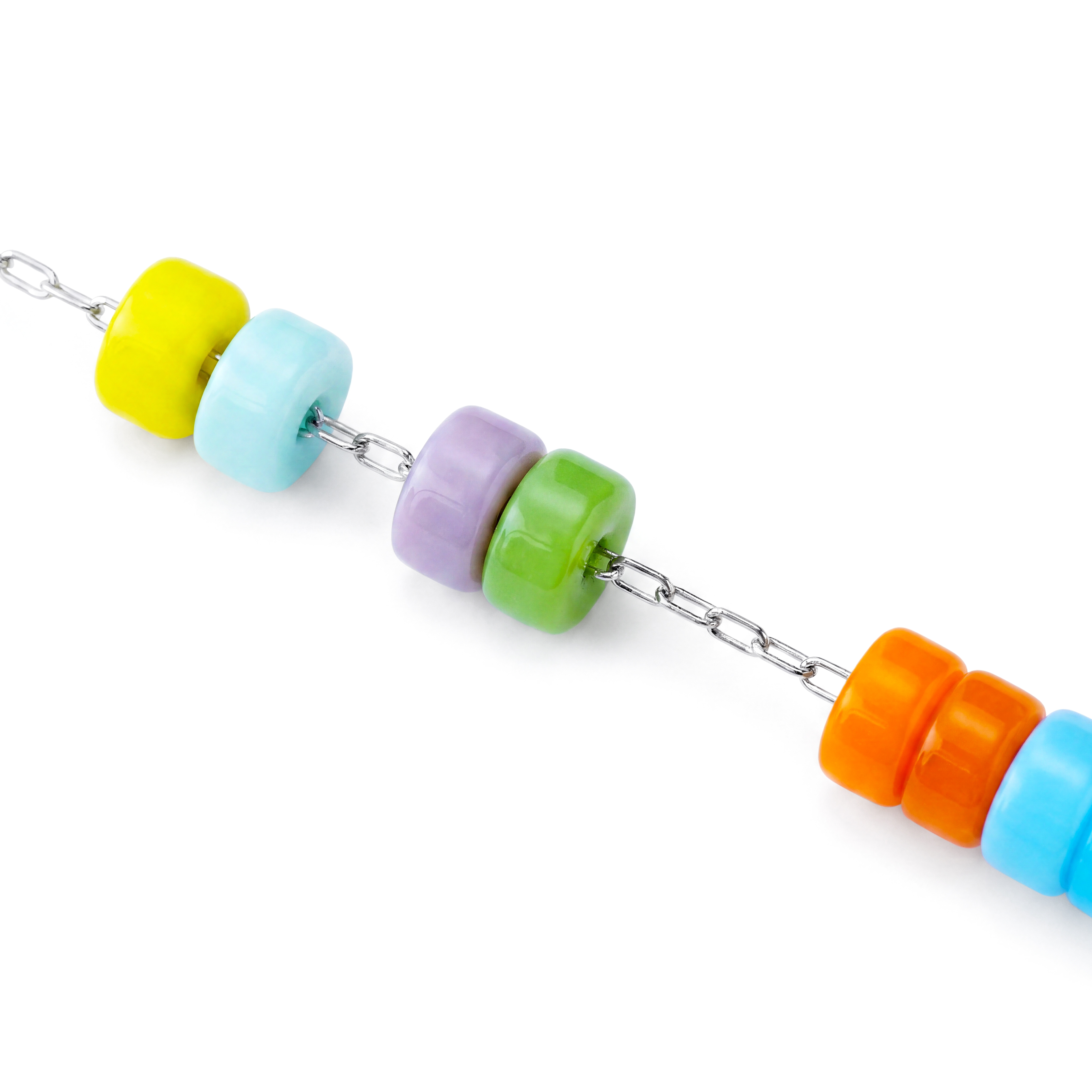 Pearlmania | Colour Wheel wielobarwny naszyjnik ze szklanych koralików - 3