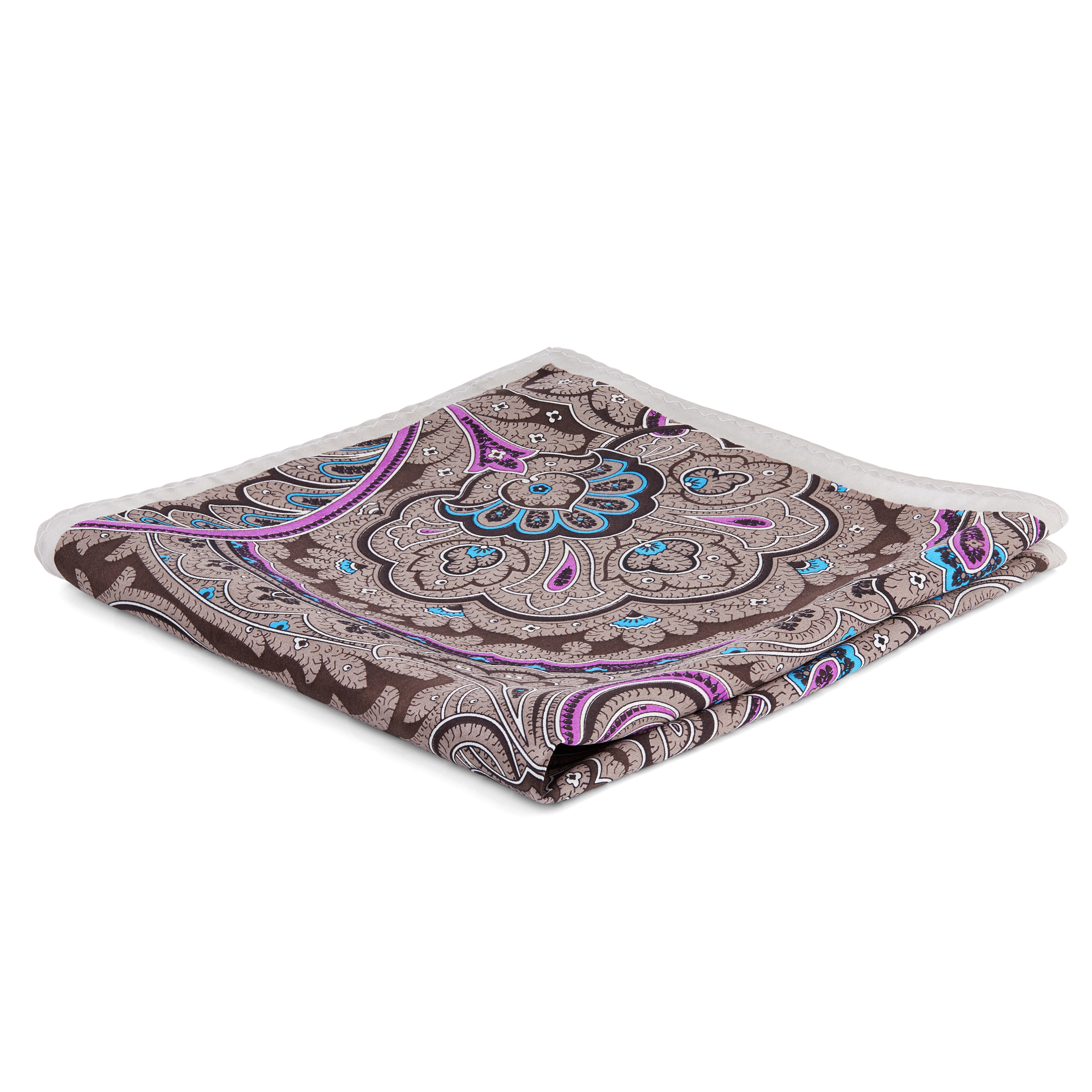 Dristig Brunt Lommetørkle med Blomstermønster - 1