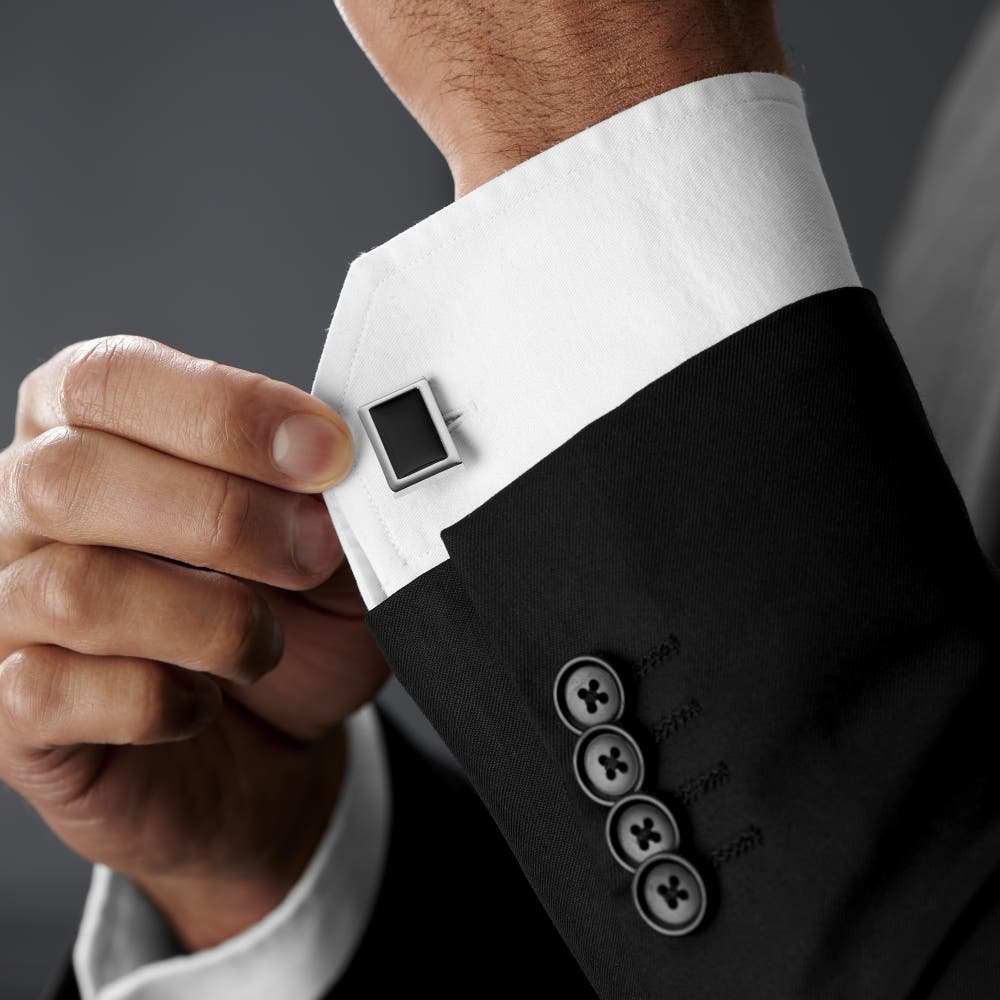 hover: Black Rectangular Cufflinks hover: Black Rectangular Cufflinks